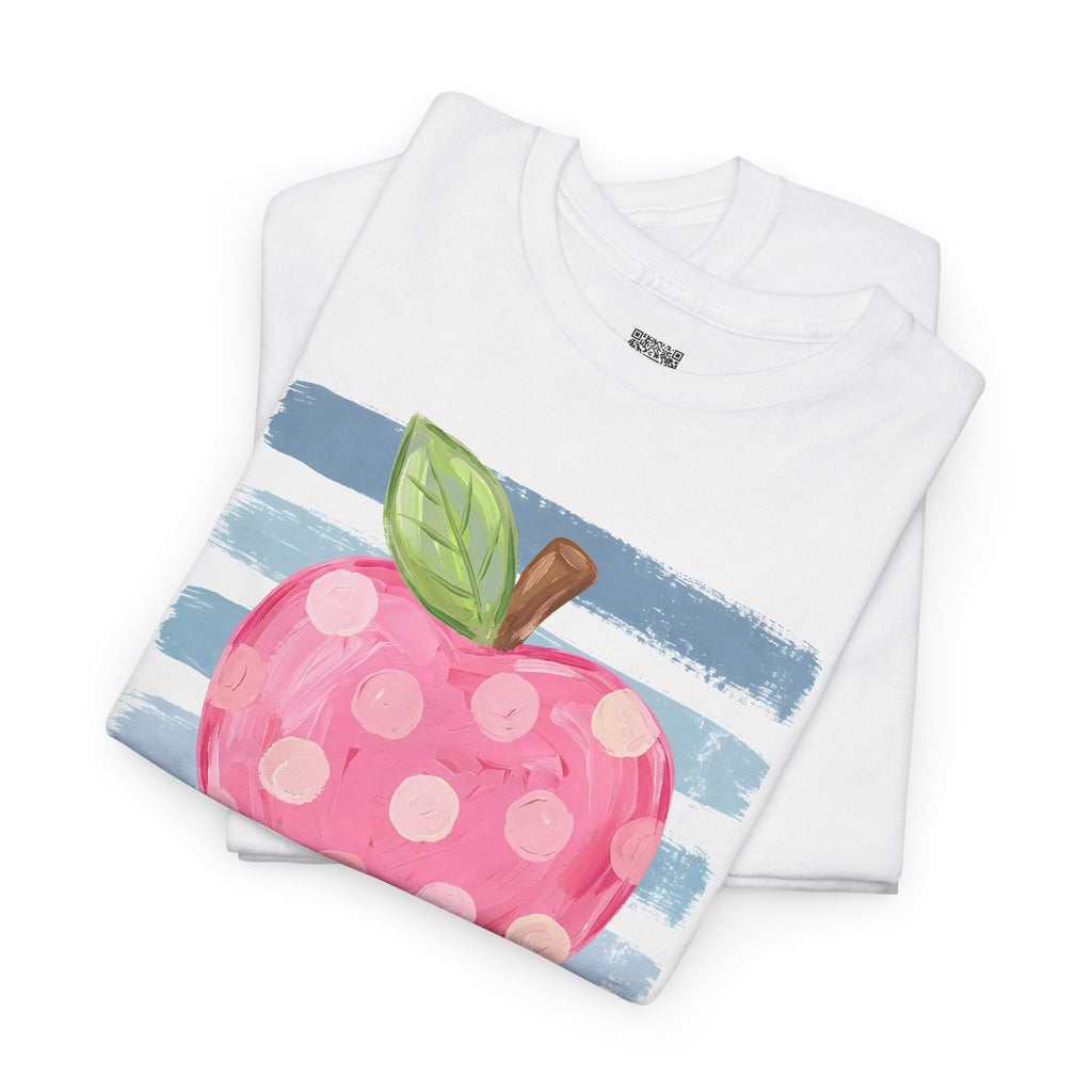 Pink Polka Dot Apple | Teacher Graphic T-Shirt | Cr8tive Designs