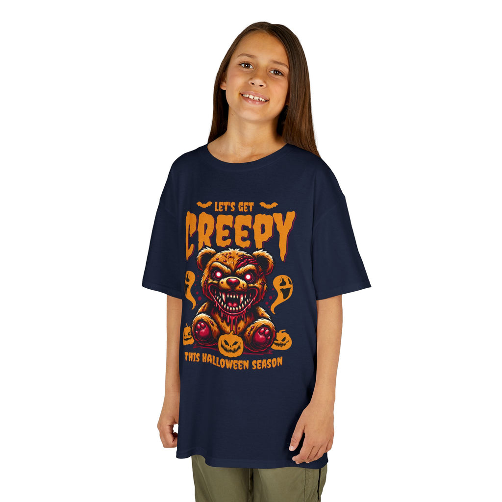 Kids Tee | "Let's Get Creepy" Halloween Teddy Bear Graphic | Cr8tive Designs