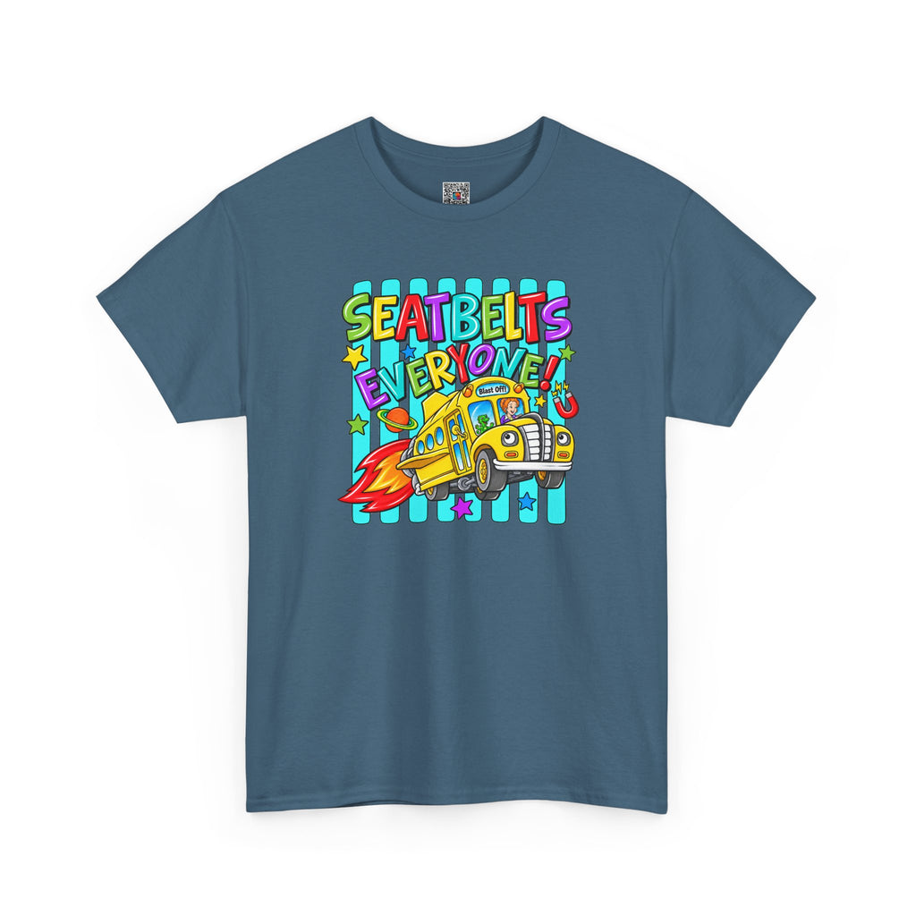 Seatbelts Everyone T-Shirt | Retro School Bus Graphic Tee | Cr8tive Designs