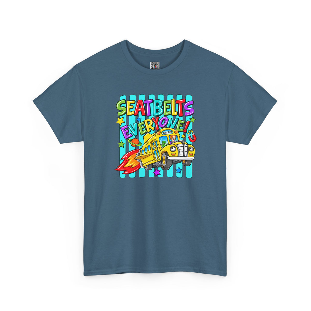Seatbelts Everyone T-Shirt | Retro School Bus Graphic Tee | Cr8tive Designs