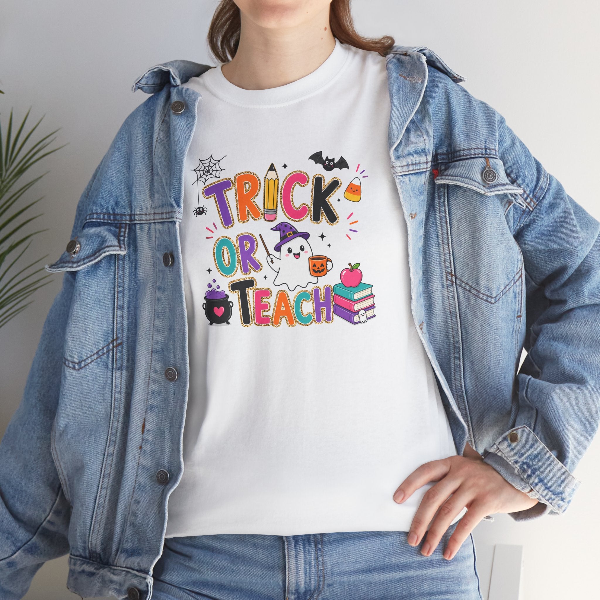 Trick or Teach Halloween Teacher Tee | Cute Spooky Classroom T-Shirt | Cr8tive Designs