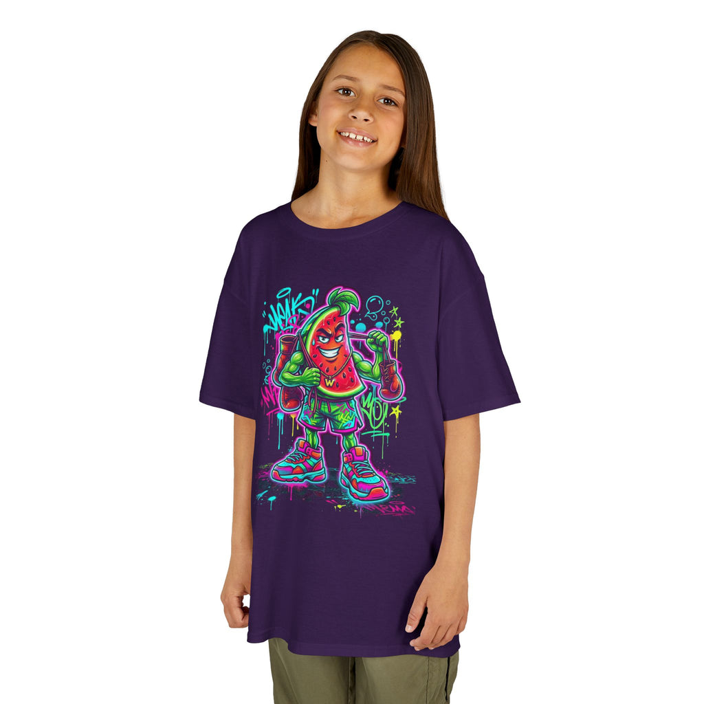 Kids Tee | Neon Graffiti Hot Sauce Character Graphic | Cr8tive Designs