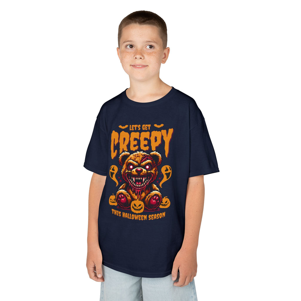 Kids Tee | "Let's Get Creepy" Halloween Teddy Bear Graphic | Cr8tive Designs