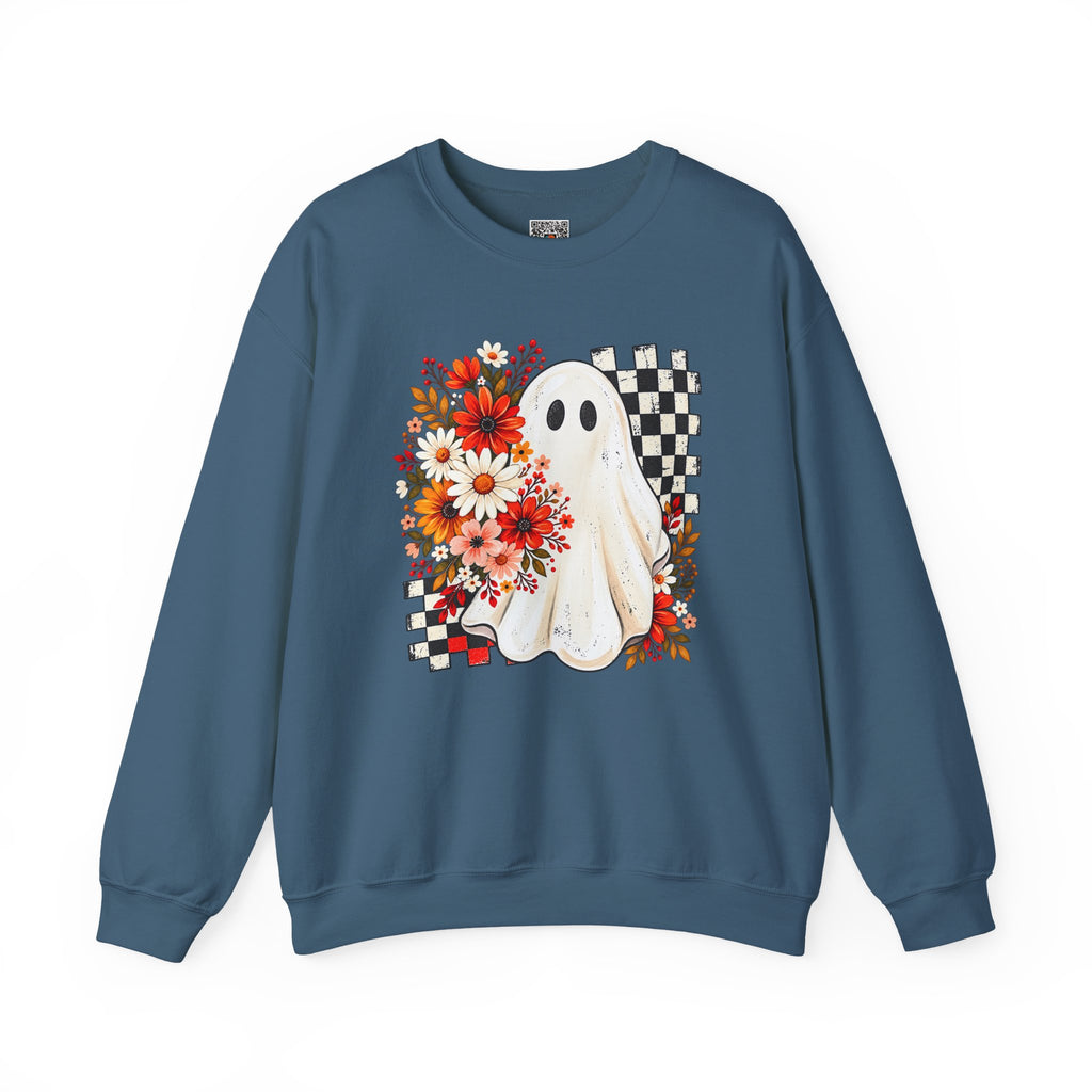 Floral Ghost Sweatshirt | Spooky Season Halloween Crewneck | Cr8tive Designs