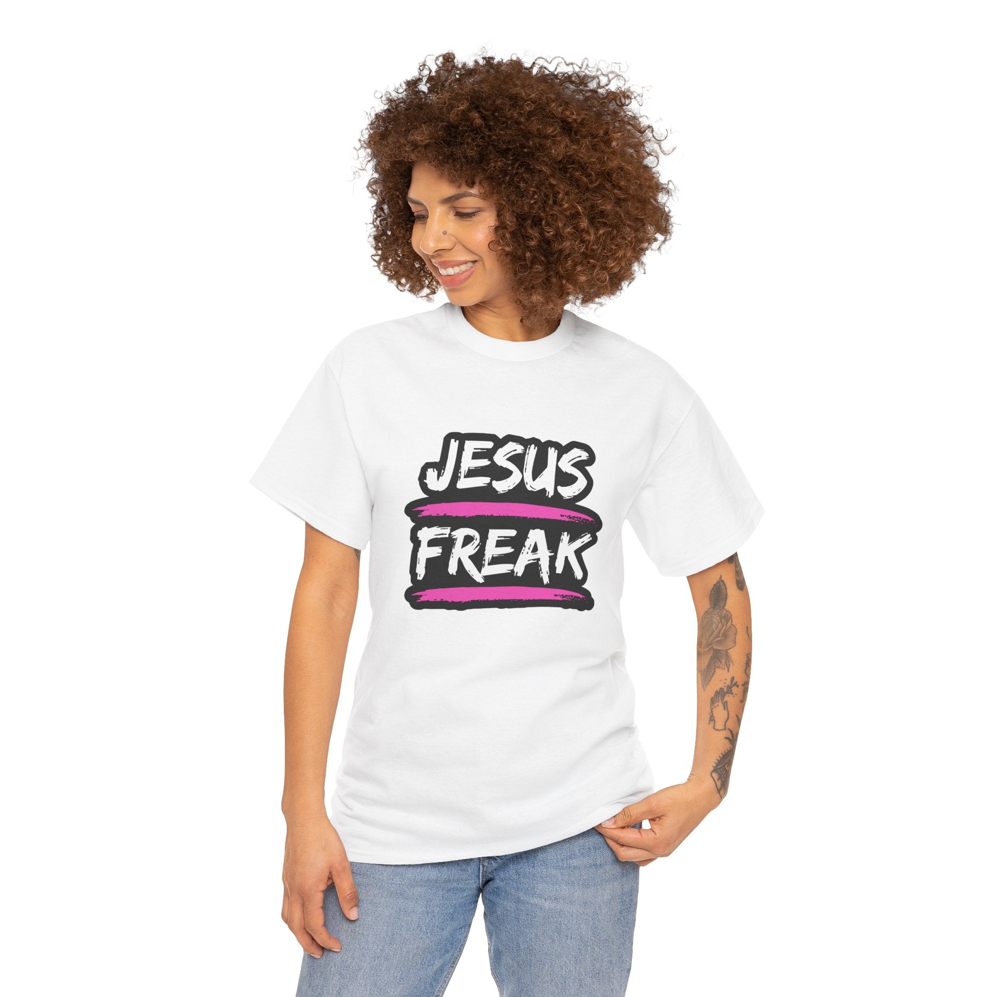 Jesus Freak T-Shirt with Pink Brushstroke