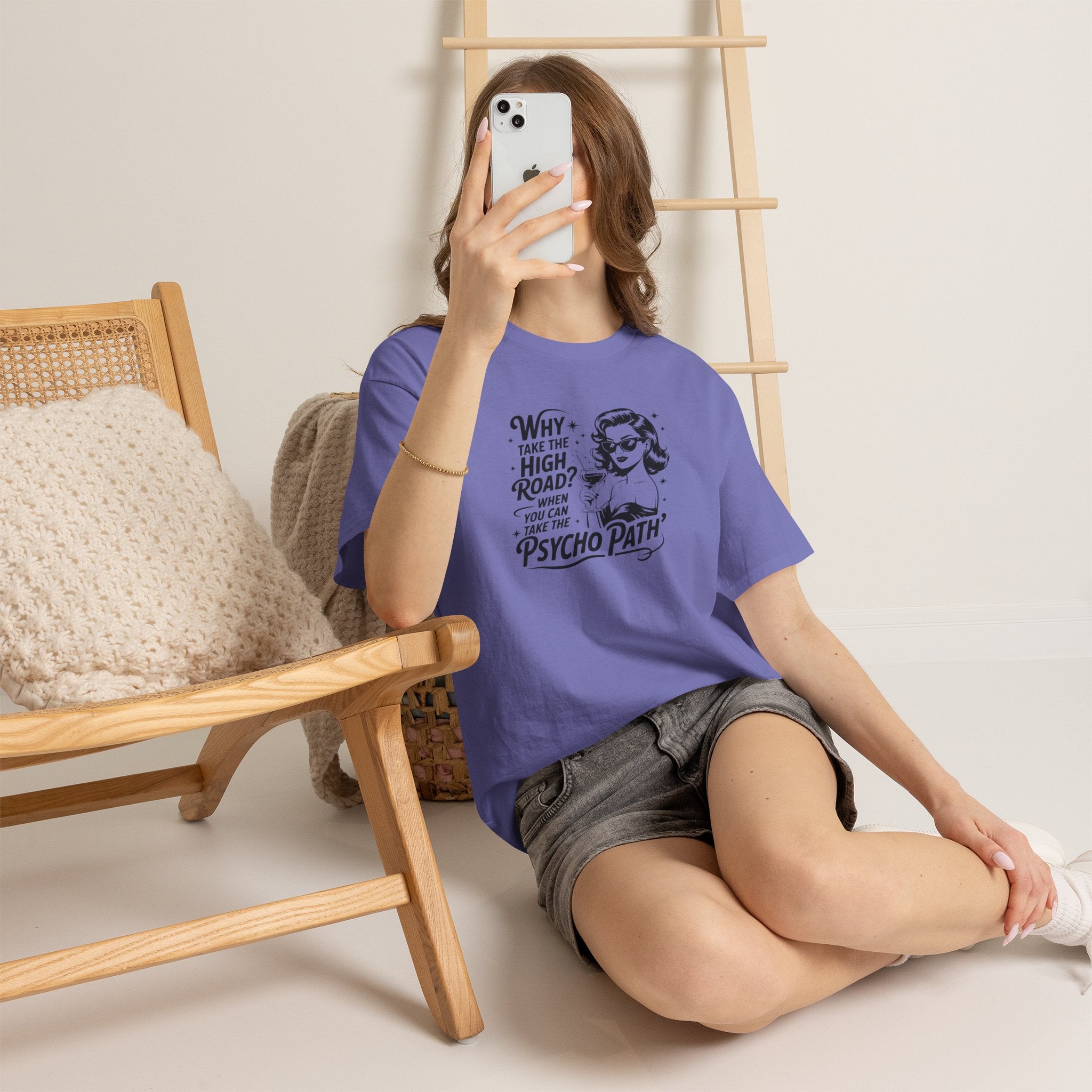 Why Take the High Road? | Funny Retro Psycho Path Shirt | Cr8tive Designs