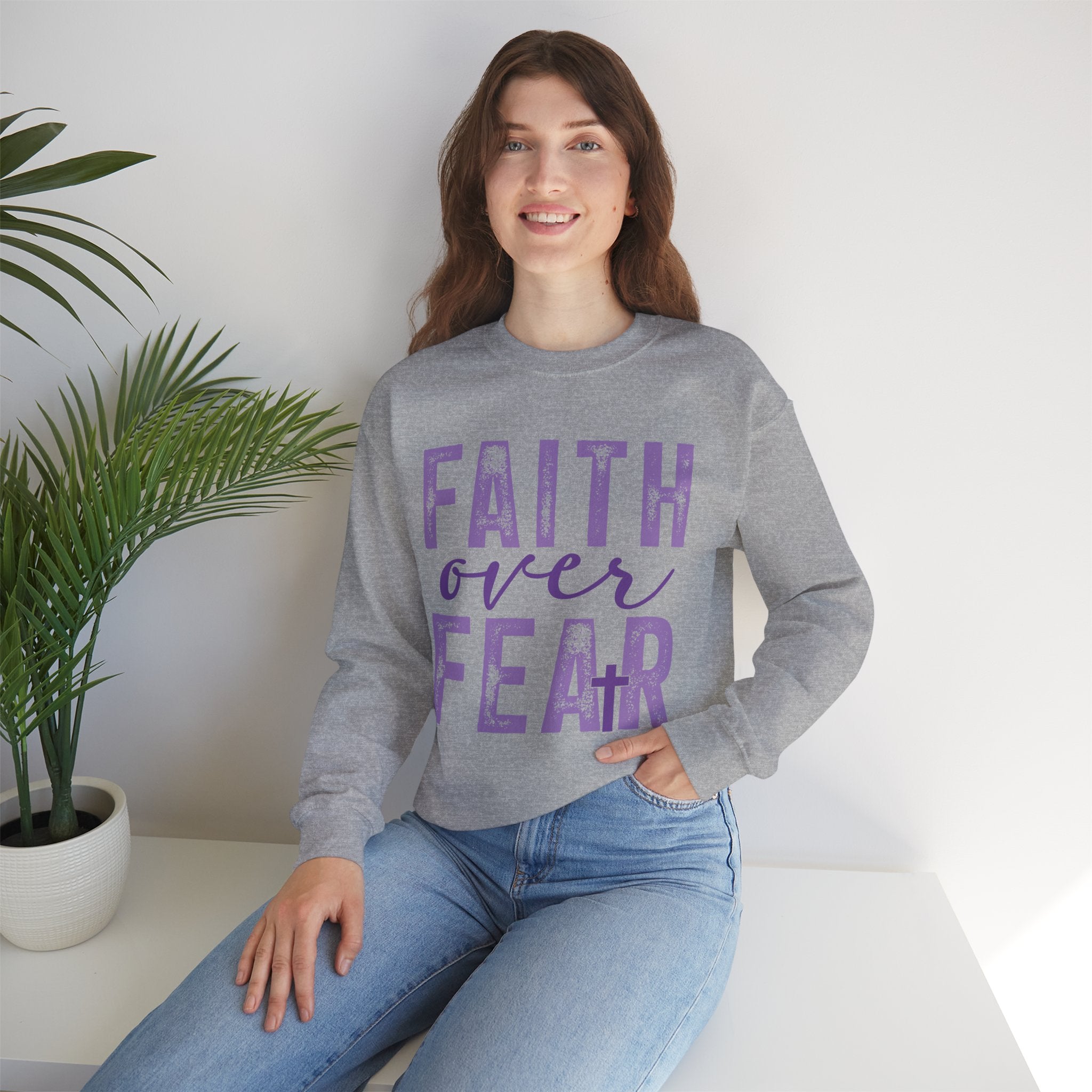 Faith Over Fear – Inspirational Christian Faith Sweatshirt | Cr8tive Designs