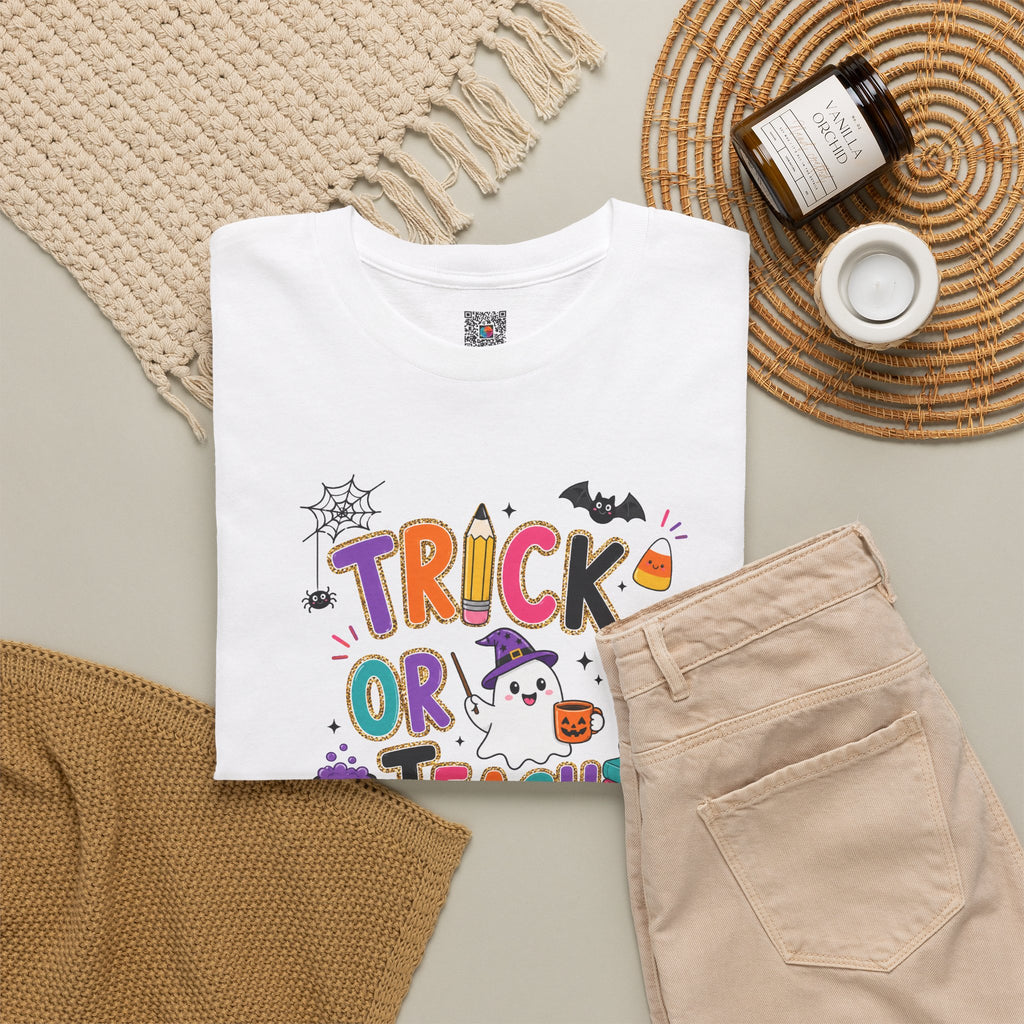 Trick or Teach Halloween Teacher Tee | Cute Spooky Classroom T-Shirt | Cr8tive Designs