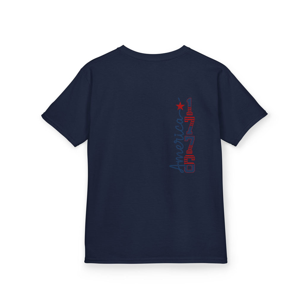 Kids USA Flag Tee | Patriotic Front and Back Design | Cr8tive Designs