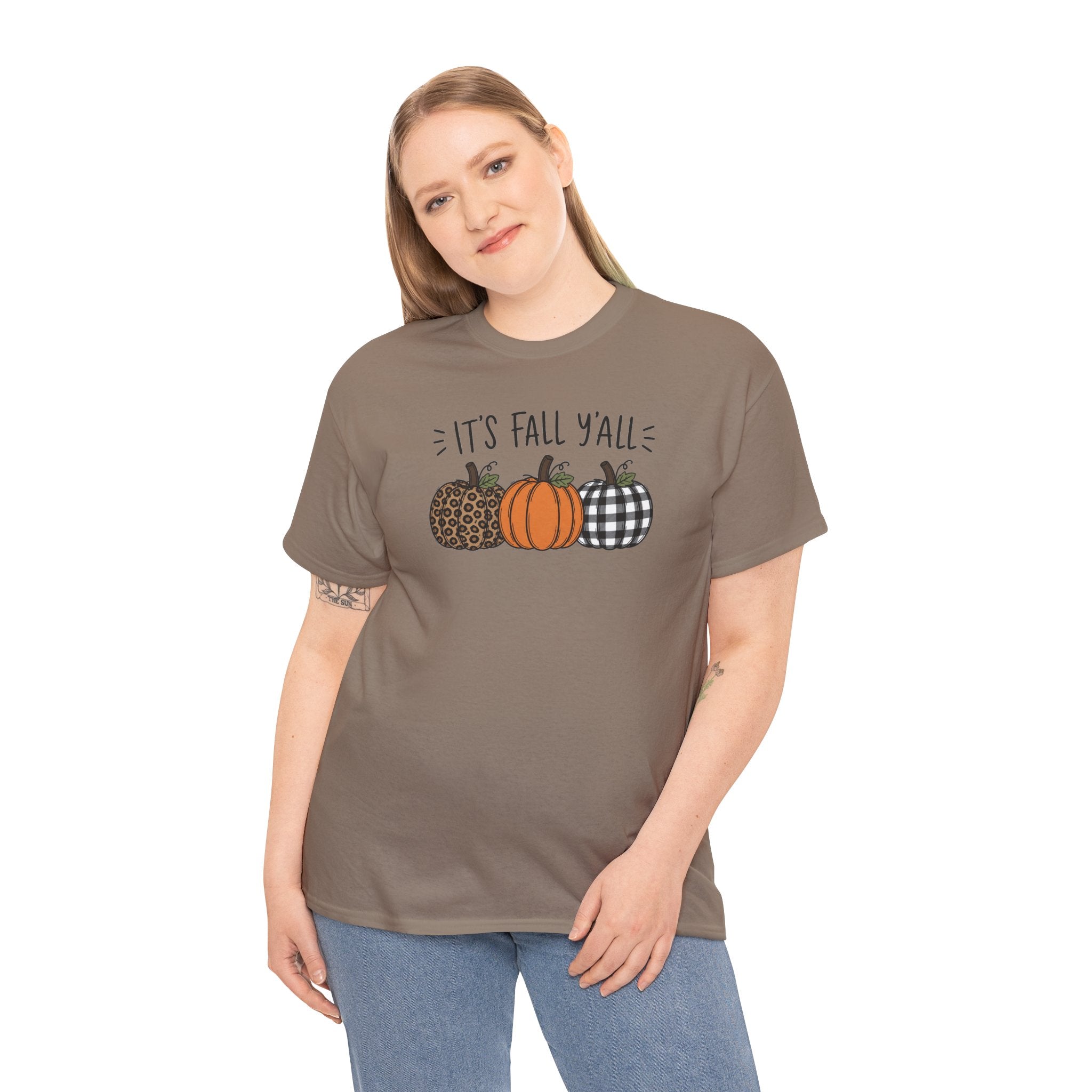 It's Fall Y'all Tee | Patterned Pumpkins Autumn T-Shirt | Cr8tive Designs