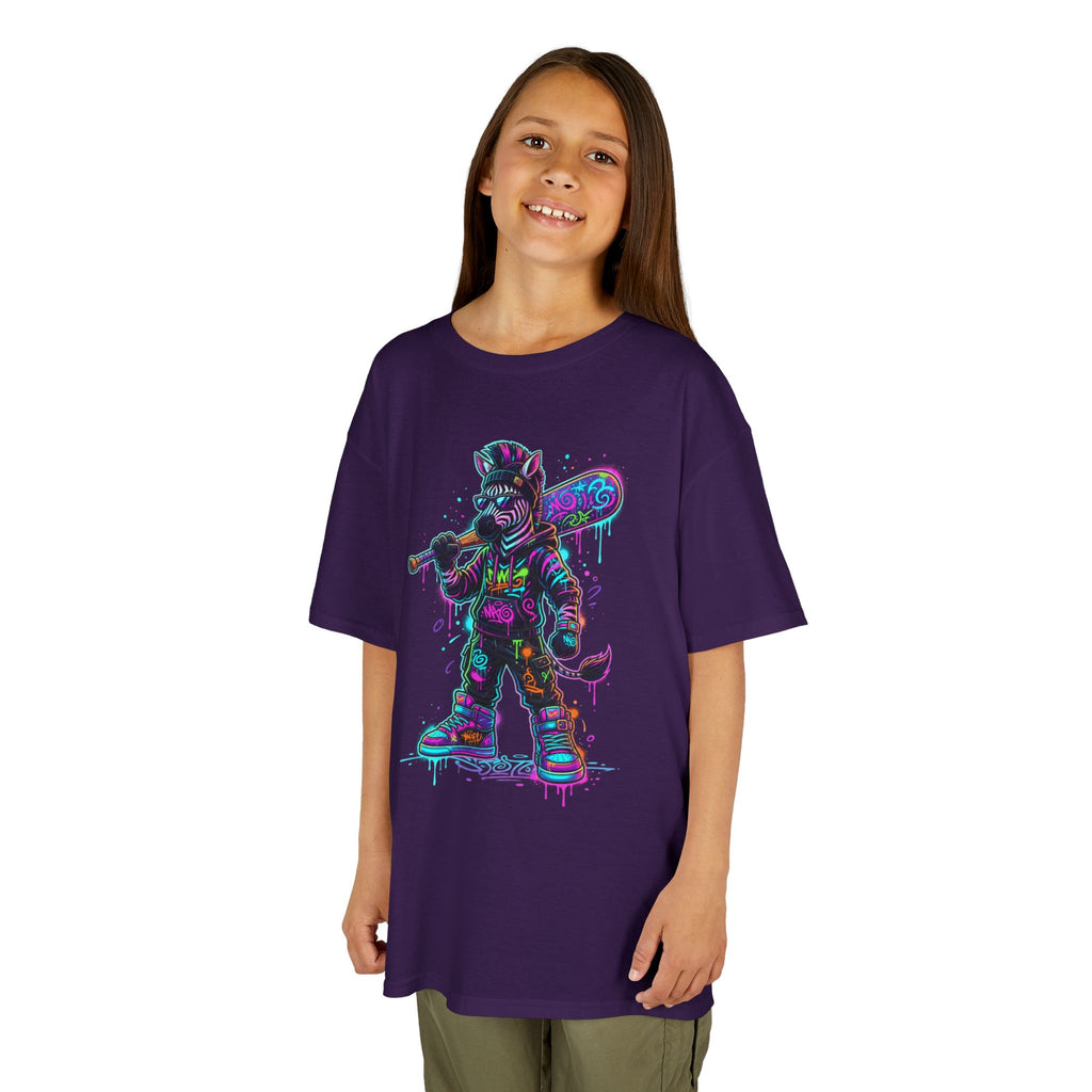 Kids Tee | Neon Zebra Street Warrior Graphic Tee | Cr8tive Designs
