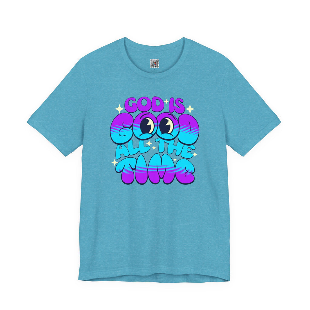 God Is Good All The Time T-Shirt | Retro Bubble Faith Tee | Cr8tive Designs