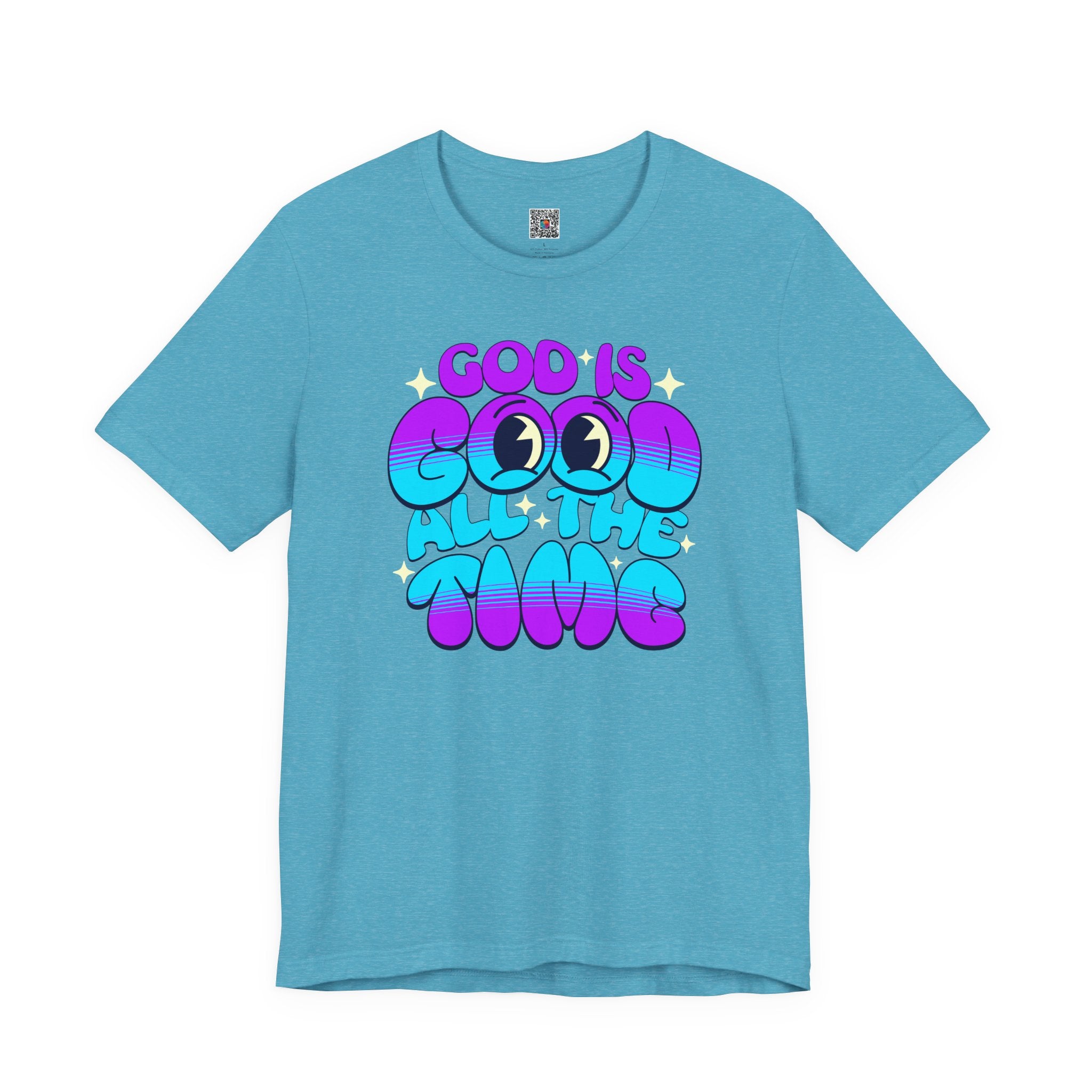 God Is Good All The Time T-Shirt | Retro Bubble Faith Tee | Cr8tive Designs