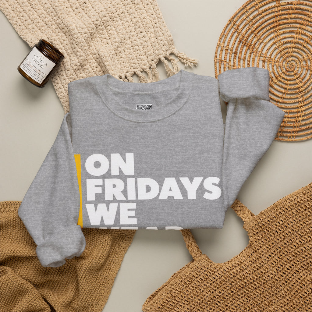 On Fridays We Wear Red Sweatshirt | Red Friday Football Game Day Crewneck | Cr8tive Designs