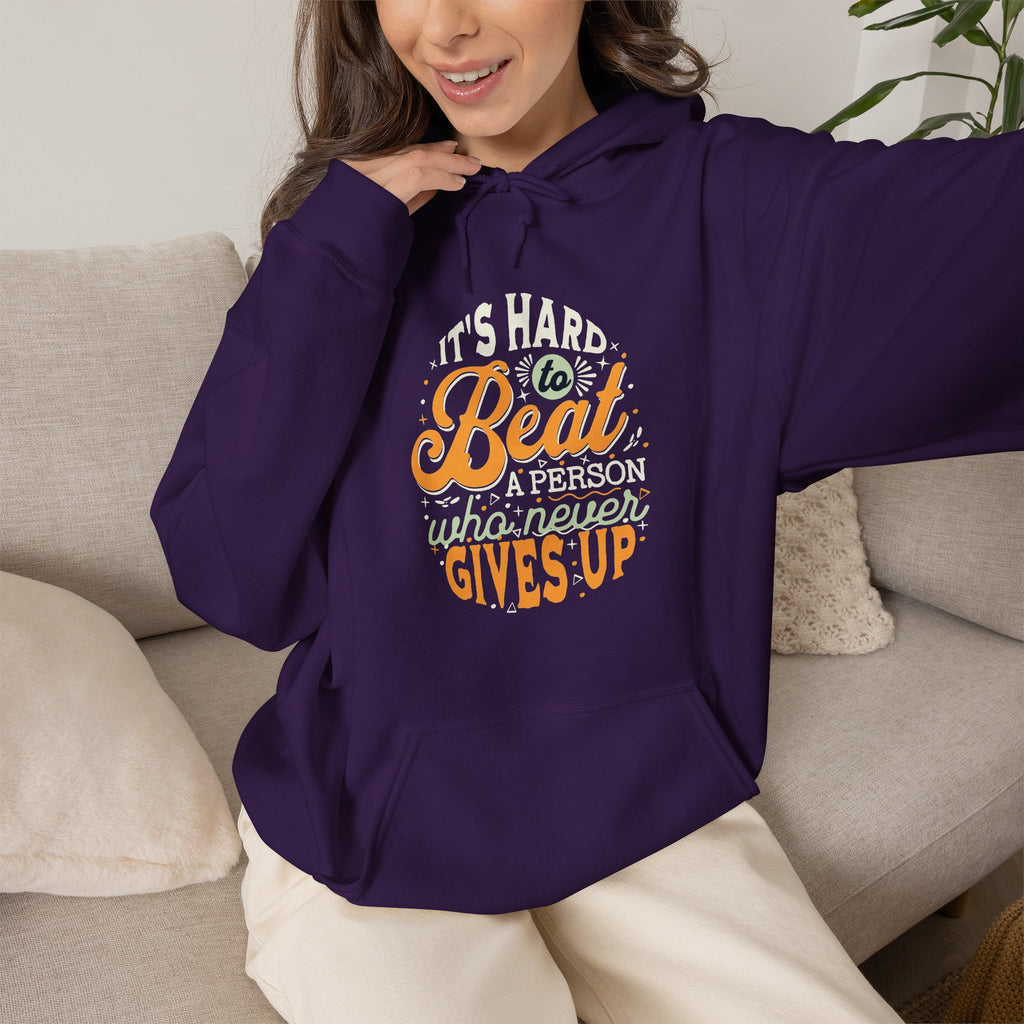Never Gives Up Hoodie | Inspirational Retro Motivational Design | Cr8tive Designs