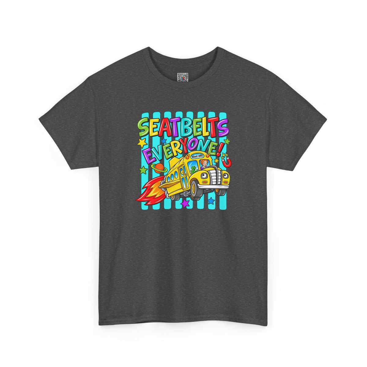 Seatbelts Everyone T-Shirt | Retro School Bus Graphic Tee | Cr8tive Designs