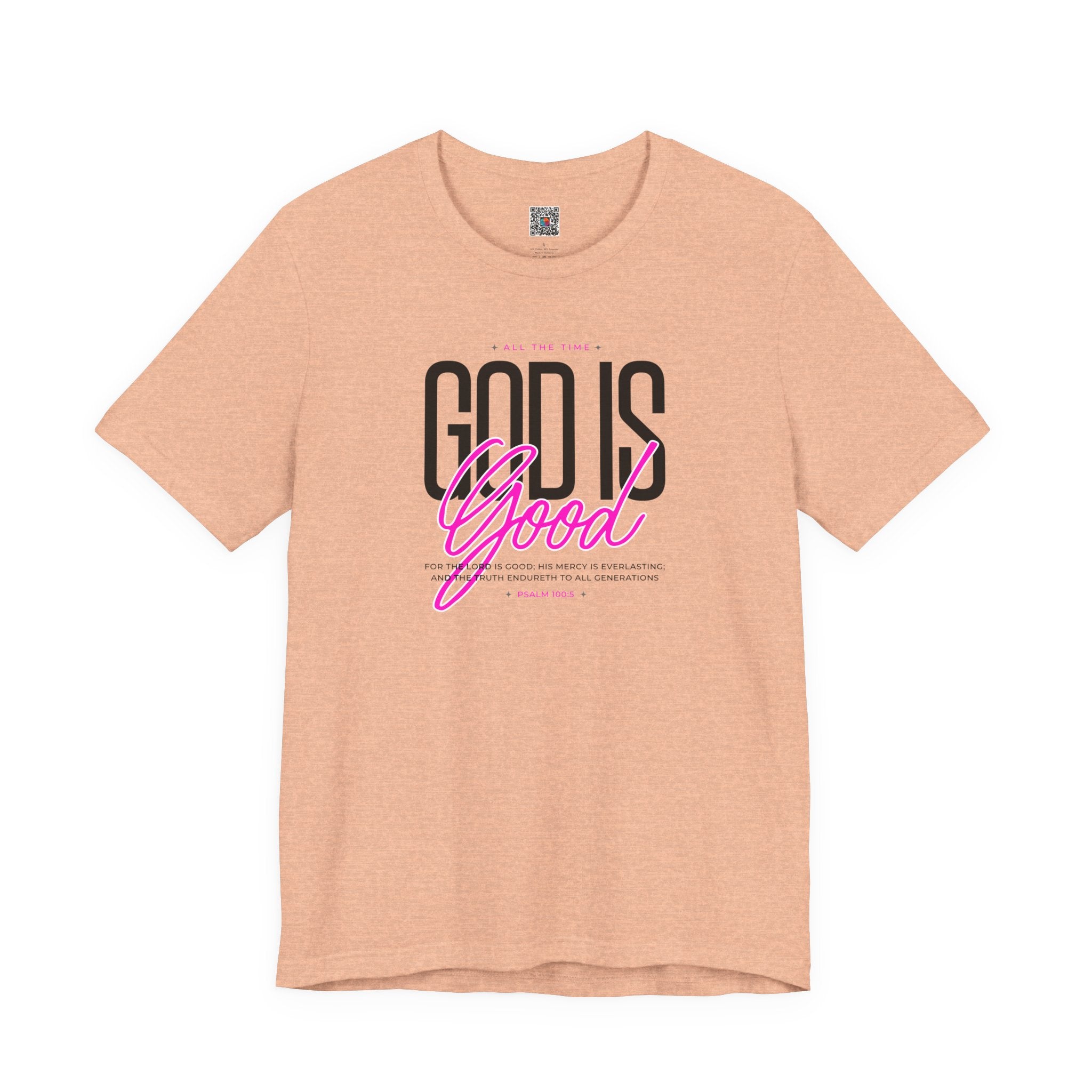 God Is Good T-Shirt | Faith Christian Tee with Pink Script | Cr8tive Designs