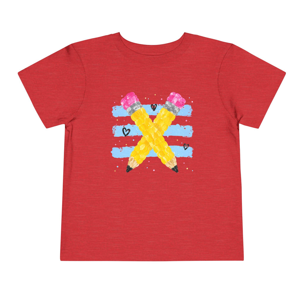 Pencil Love Toddler Tee | Colorful Back-to-School T-Shirt | Cr8tive Designs