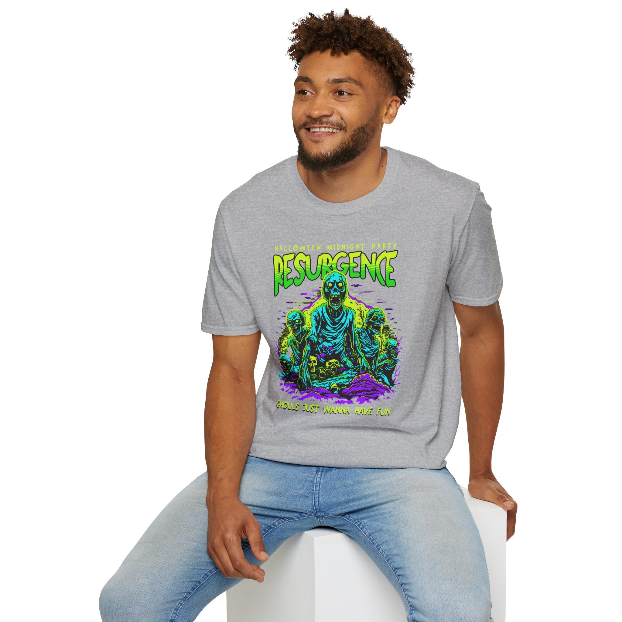 Resurgence Zombie Graphic T-Shirt | Neon Horror Halloween Tee | Cr8tive Designs