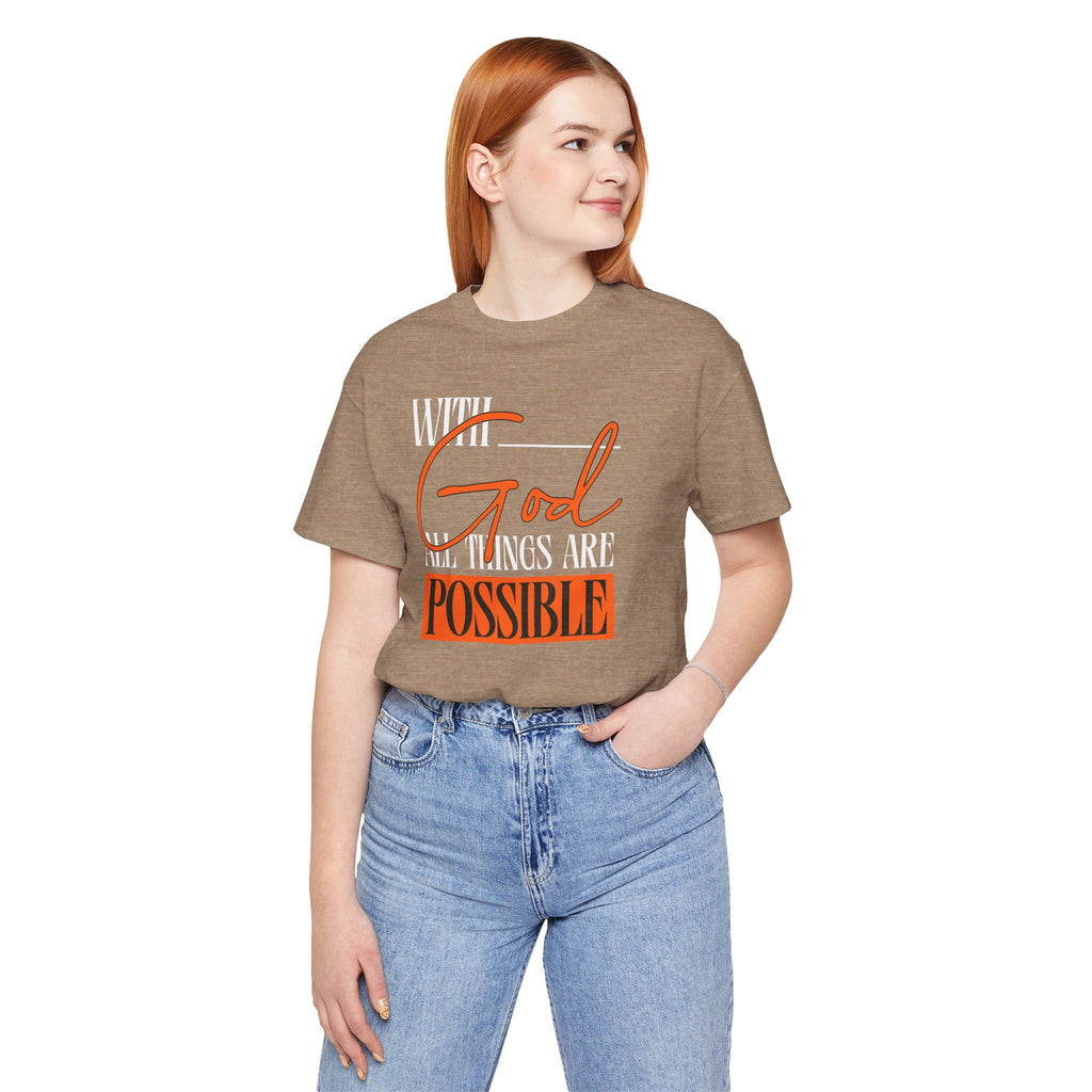 Inspirational 'With God All Things Are Possible' Graphic Tee| Cr8tive Designs