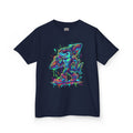Kids Surfing Shark T‑Shirt — Neon Drip Graphic Tee | Cr8tive Designs