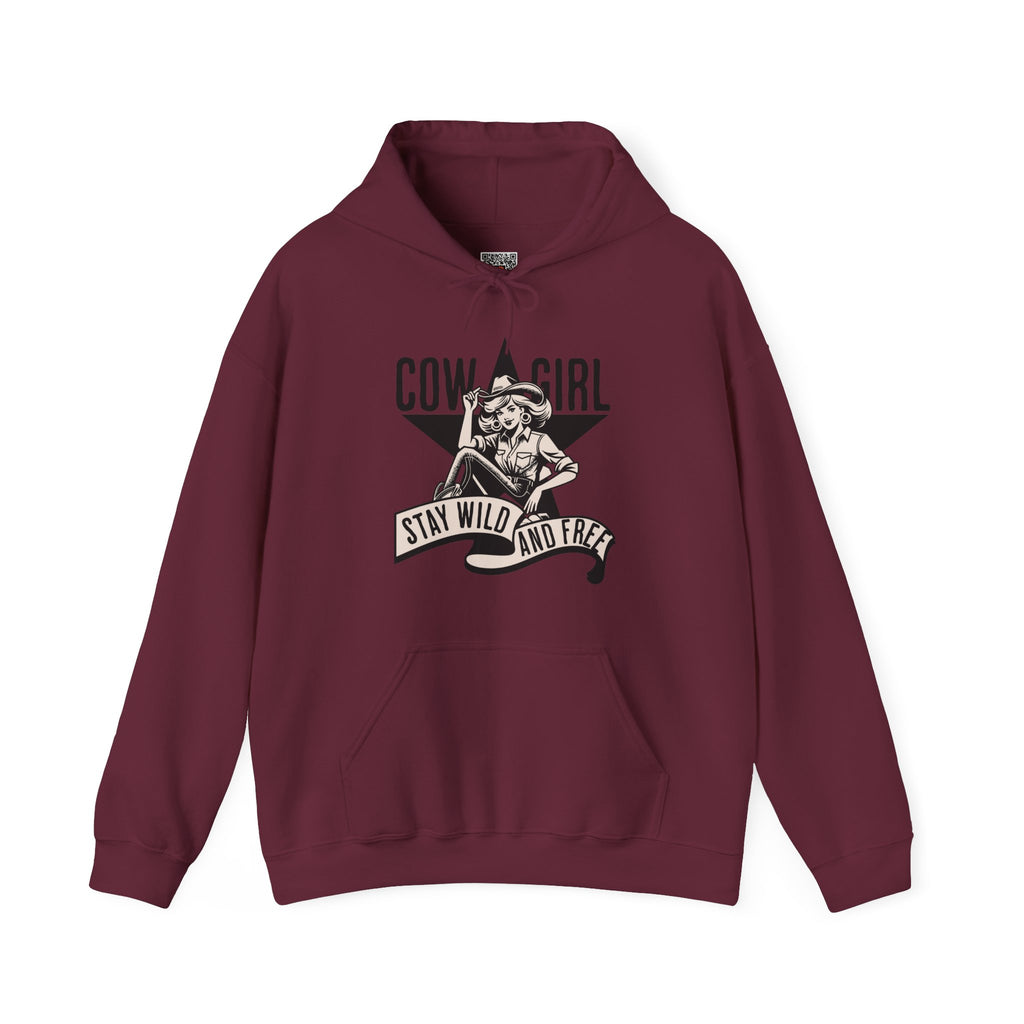 Cowgirl Stay Wild and Free | Vintage Western Hoodie | Cr8tive Designs