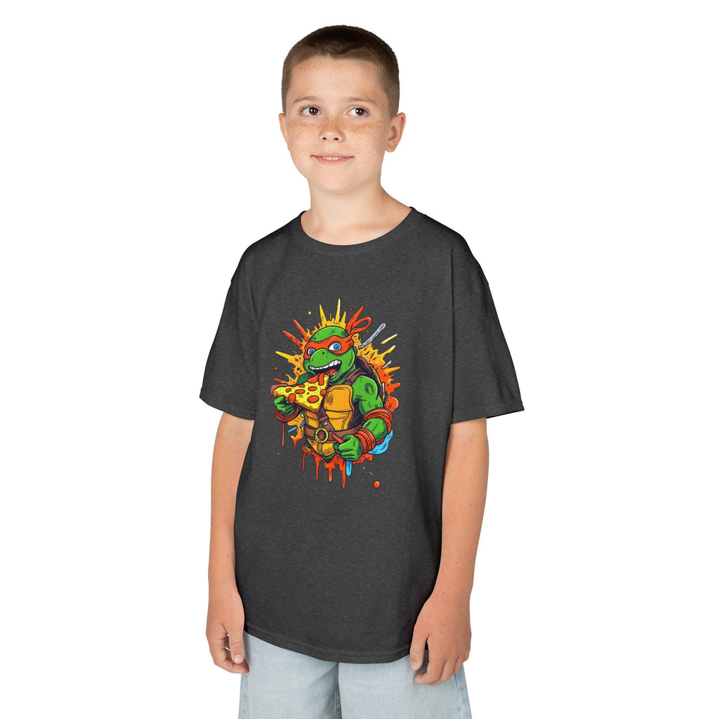 Pizza-Loving Ninja Turtle Youth Tee | Colorful Comic-Inspired T-Shirt | Cr8tive Designs