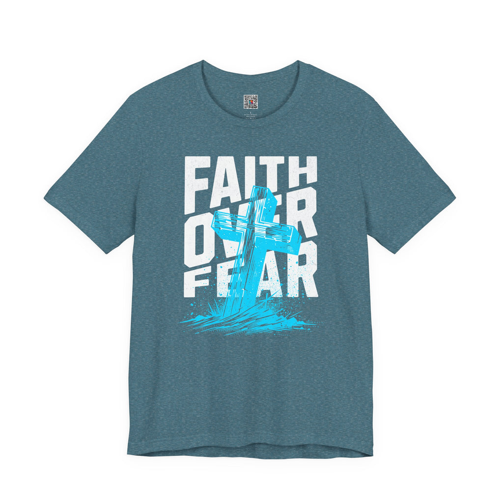 Faith Over Fear T-Shirt | Christian Cross Inspirational Tee | Cr8tive Designs