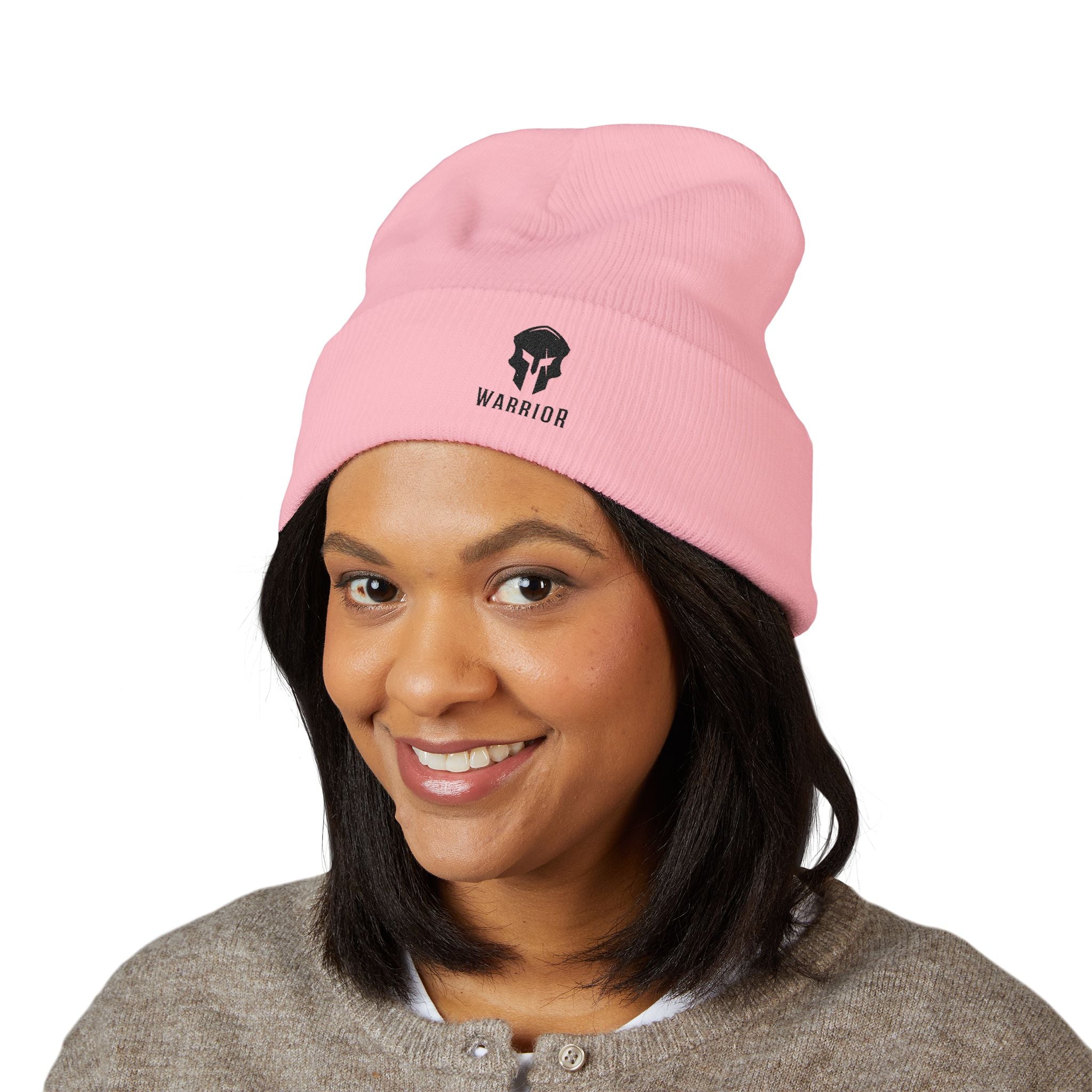 Warrior Skull Embroidered Cuffed Beanie/Cr8tive Designs