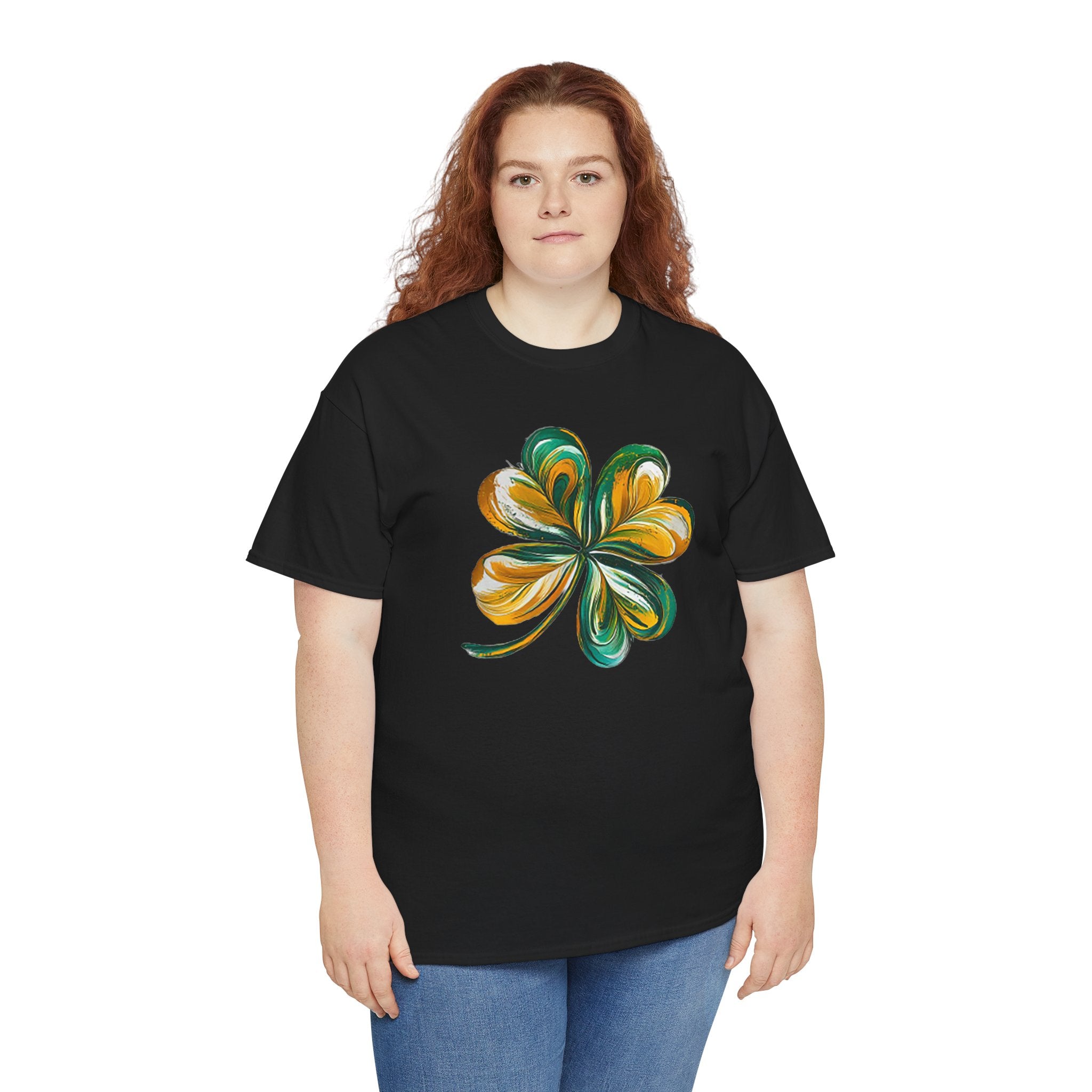 St. Patrick's Day Green & Gold Clover T-Shirt