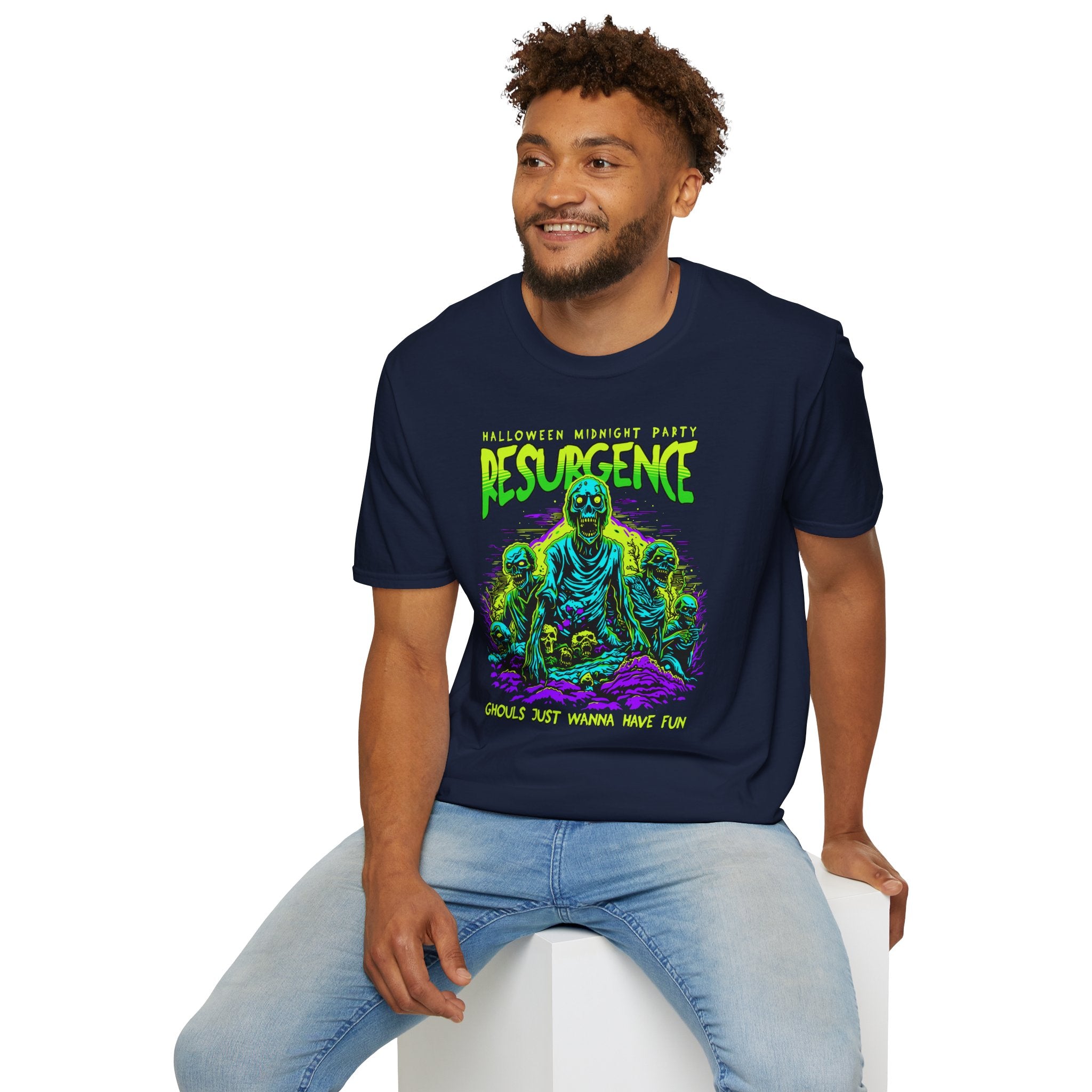 Resurgence Zombie Graphic T-Shirt | Neon Horror Halloween Tee | Cr8tive Designs