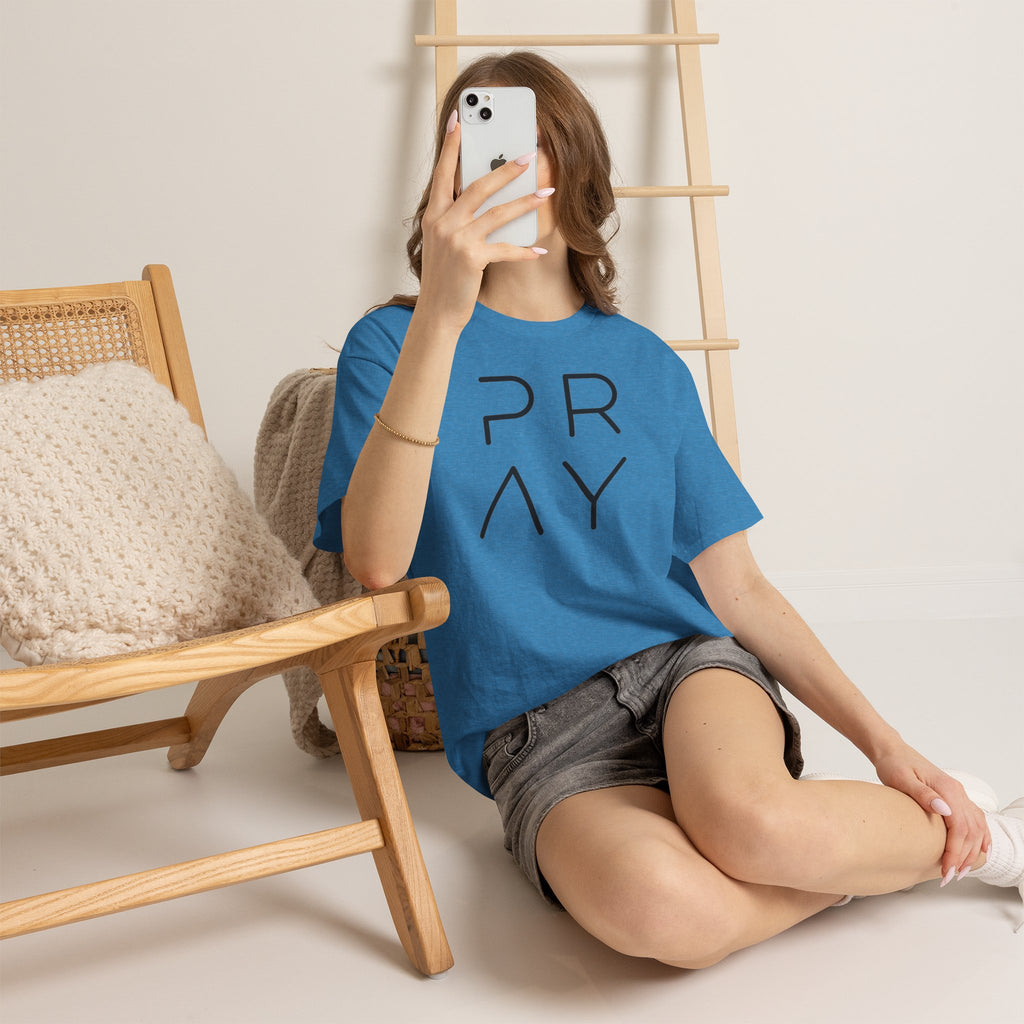 PRAY Minimalist Christian T-Shirt | Modern Faith Graphic Tee | Cr8tive Designs