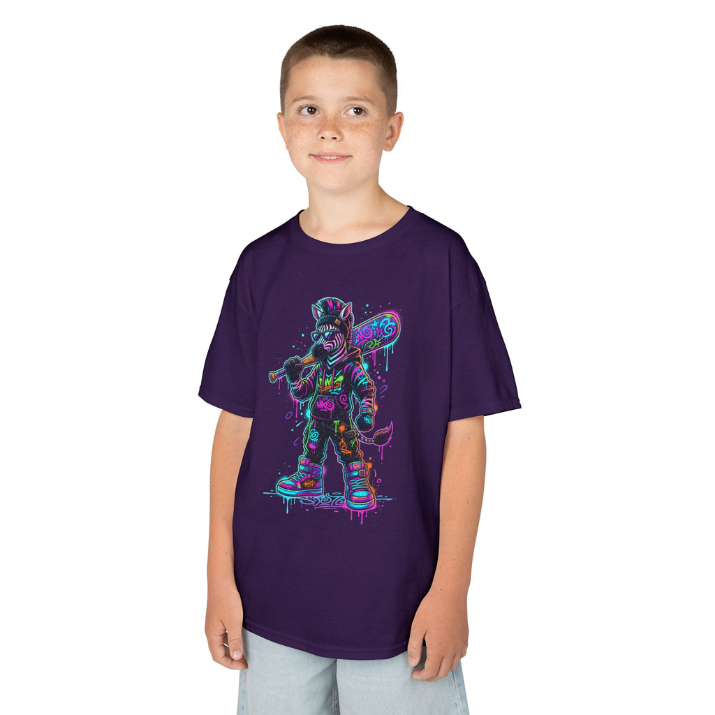 Kids Tee | Neon Zebra Street Warrior Graphic Tee | Cr8tive Designs