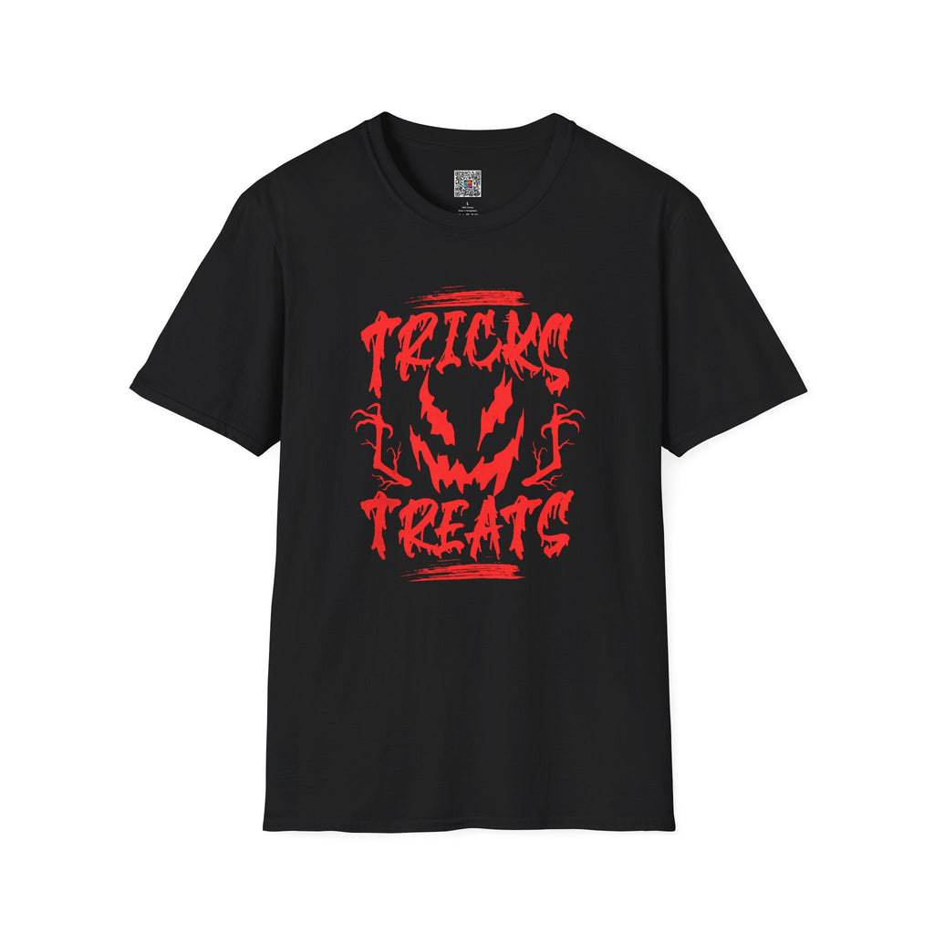 Halloween Tee | "Tricks Treats" Scary Jack-O'-Lantern Graphic T-Shirt | Cr8tive Designs