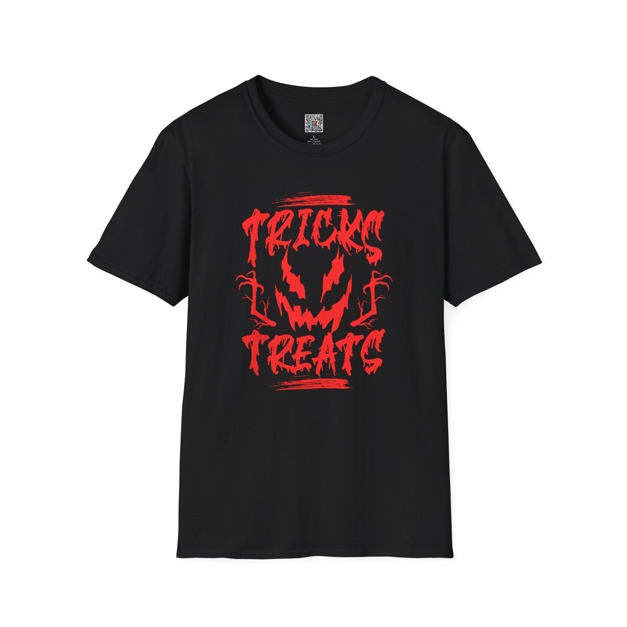 Halloween Tee | "Tricks Treats" Scary Jack-O'-Lantern Graphic T-Shirt | Cr8tive Designs