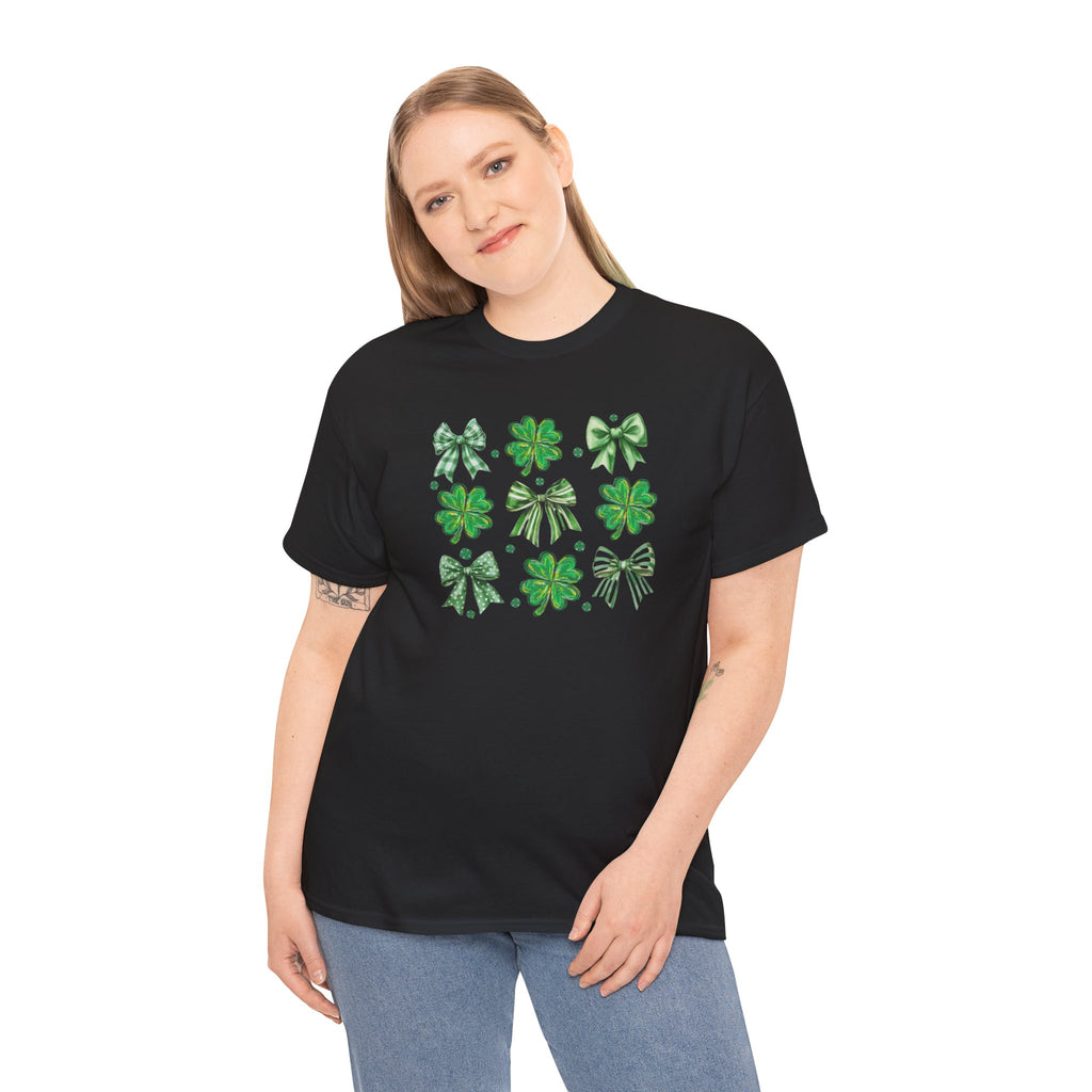 St. Patrick's Day Shamrock Bow T-Shirt/Cr8tive Designs