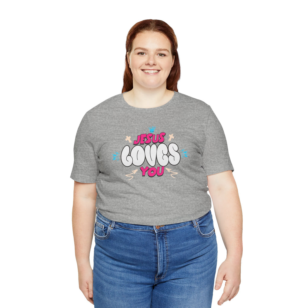 Jesus Loves You Graphic Tee — Cute Pastel Faith T-Shirt| Cr8tive Designs