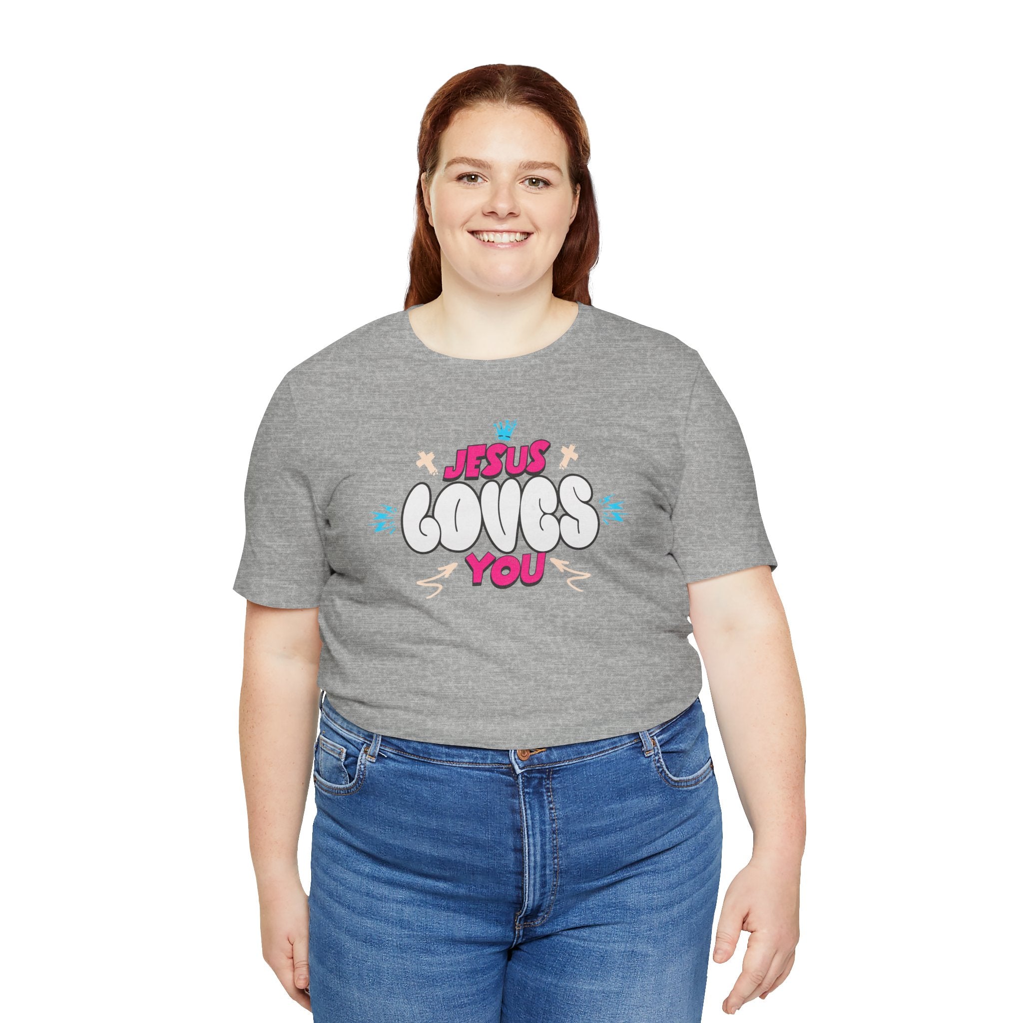 Jesus Loves You Graphic Tee — Cute Pastel Faith T-Shirt| Cr8tive Designs