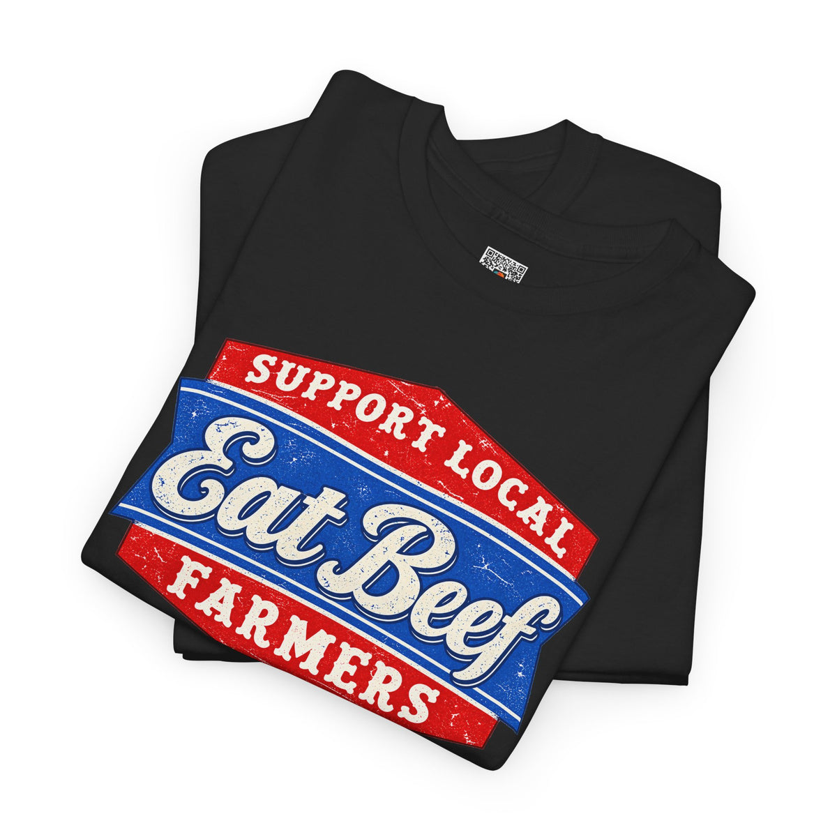 Support Local Farmers Eat Beef T-Shirt | Retro Badge Agriculture Graphic Tee | Cr8tive Designs