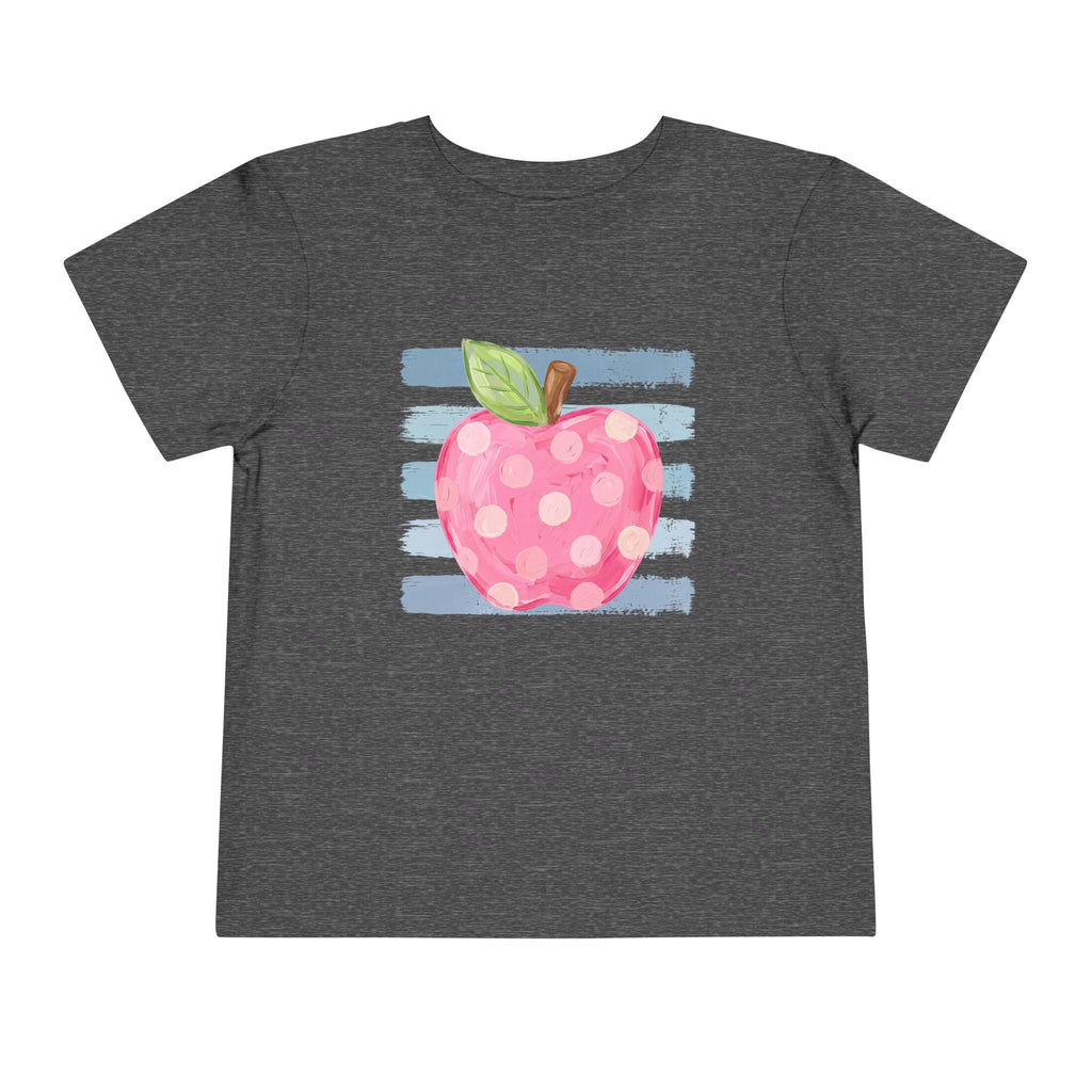 Pink Polka Dot Apple Toddler Tee | Back to School T-Shirt | Cr8tive Designs