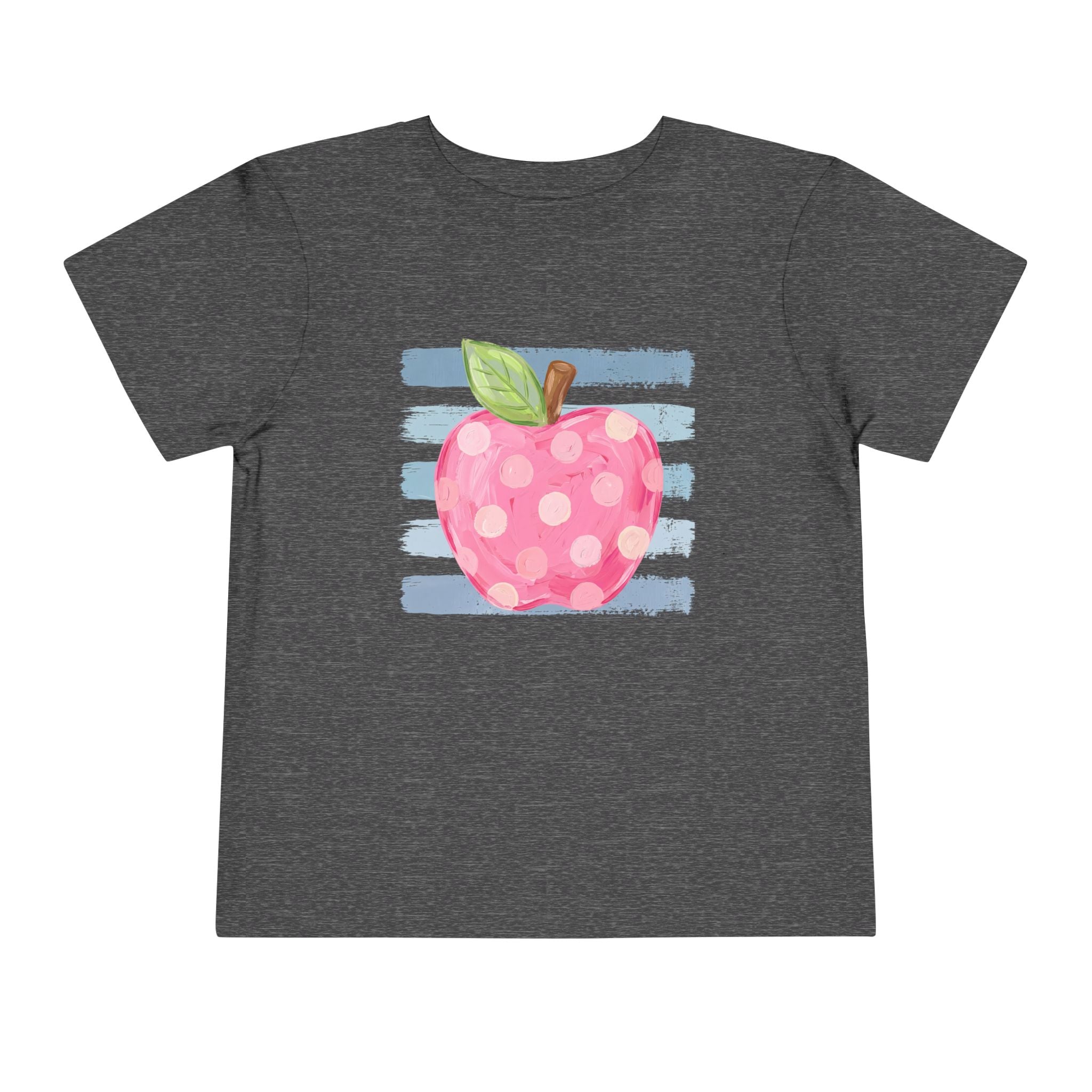 Pink Polka Dot Apple Toddler Tee | Back to School T-Shirt | Cr8tive Designs