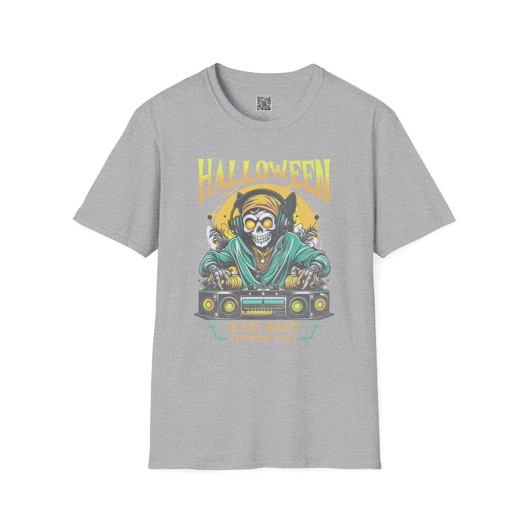 Halloween Skull DJ T-Shirt | Scary Night Party Graphic Tee | Cr8tive Designs