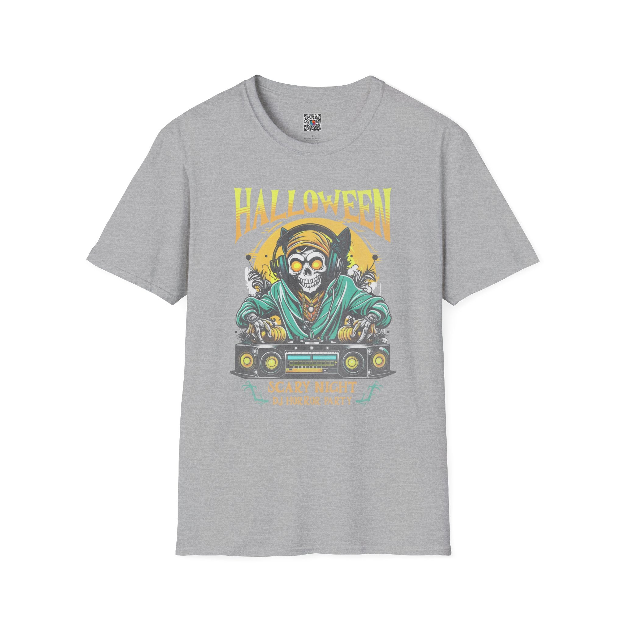 Halloween Skull DJ T-Shirt | Scary Night Party Graphic Tee | Cr8tive Designs