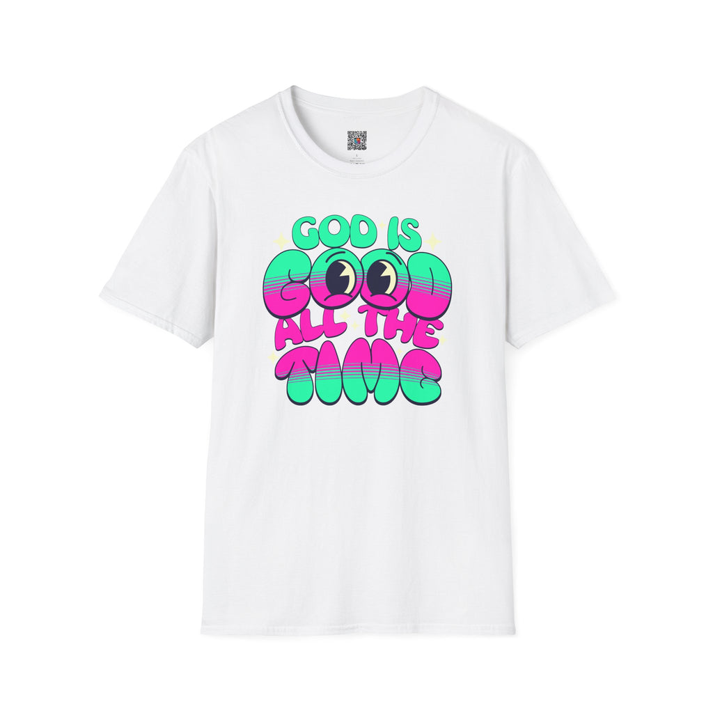 God Is Good All The Time T-Shirt | Retro Neon Faith Graphic Tee | Cr8tive Designs