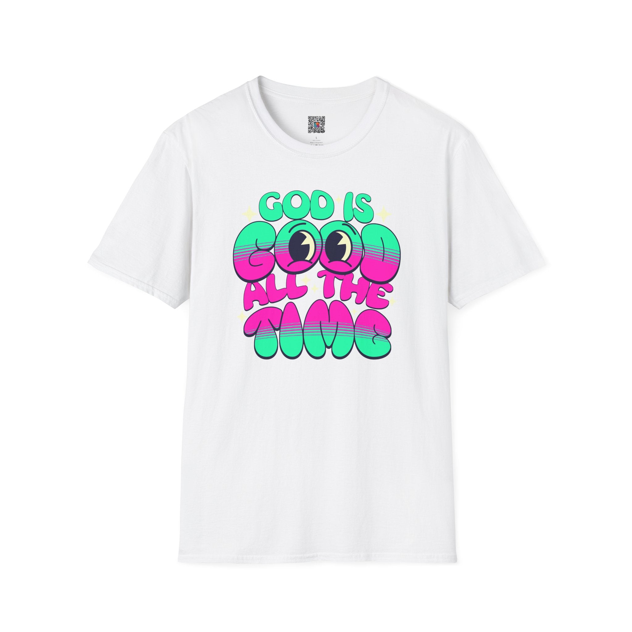 God Is Good All The Time T-Shirt | Retro Neon Faith Graphic Tee | Cr8tive Designs