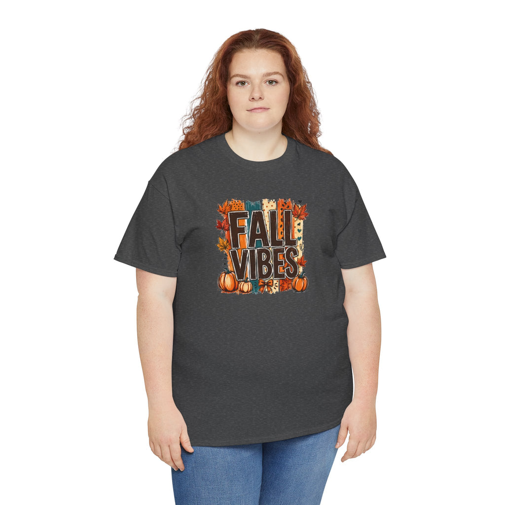 Fall Vibes Pumpkin Tee | Colorful Autumn Graphic T-Shirt | Cr8tive Designs