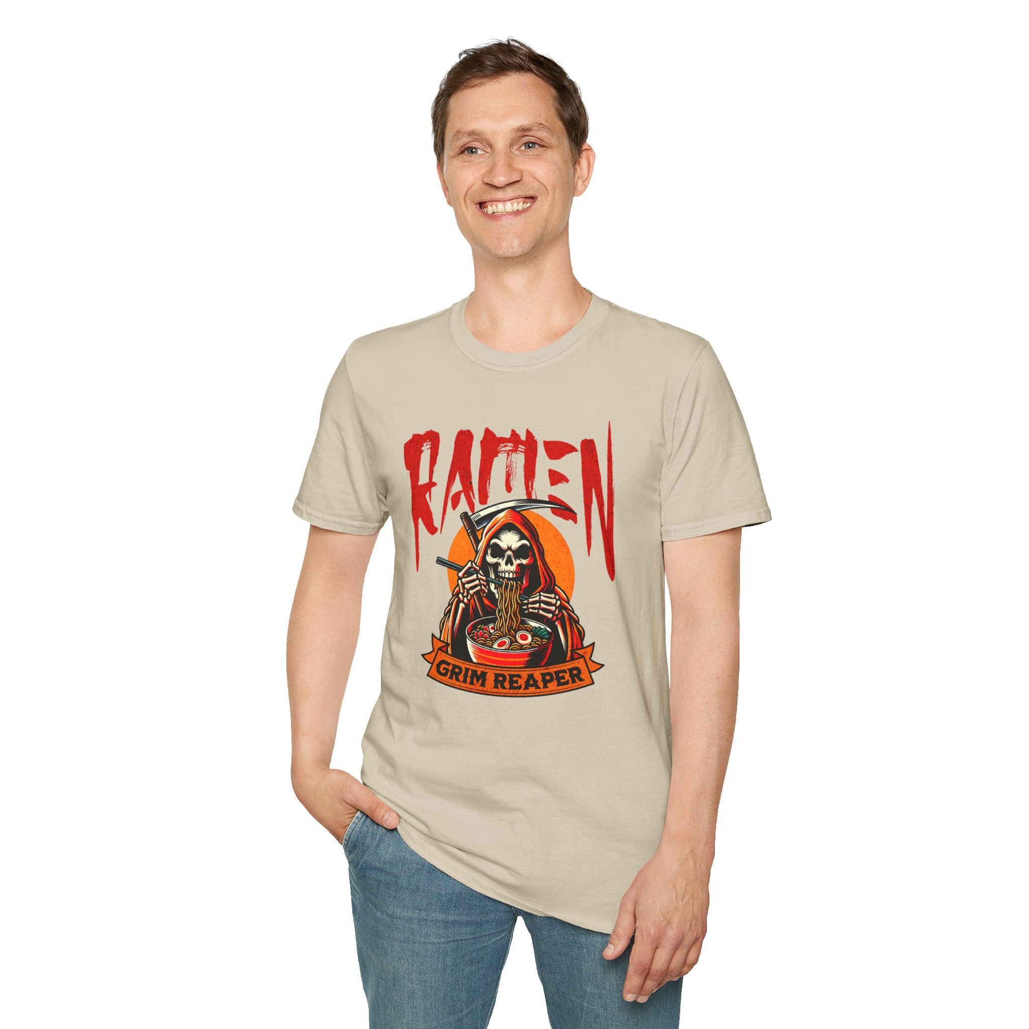 Ramen Grim Reaper T-Shirt | Skull Noodle Lover Tee | Cr8tive Designs