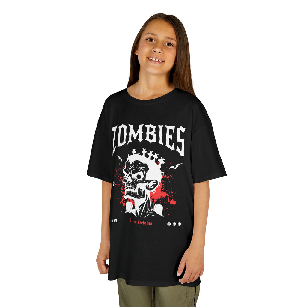 Kids T‑Shirt | 'Zombies' Skull Graphic Halloween Tee | Cr8tive Designs