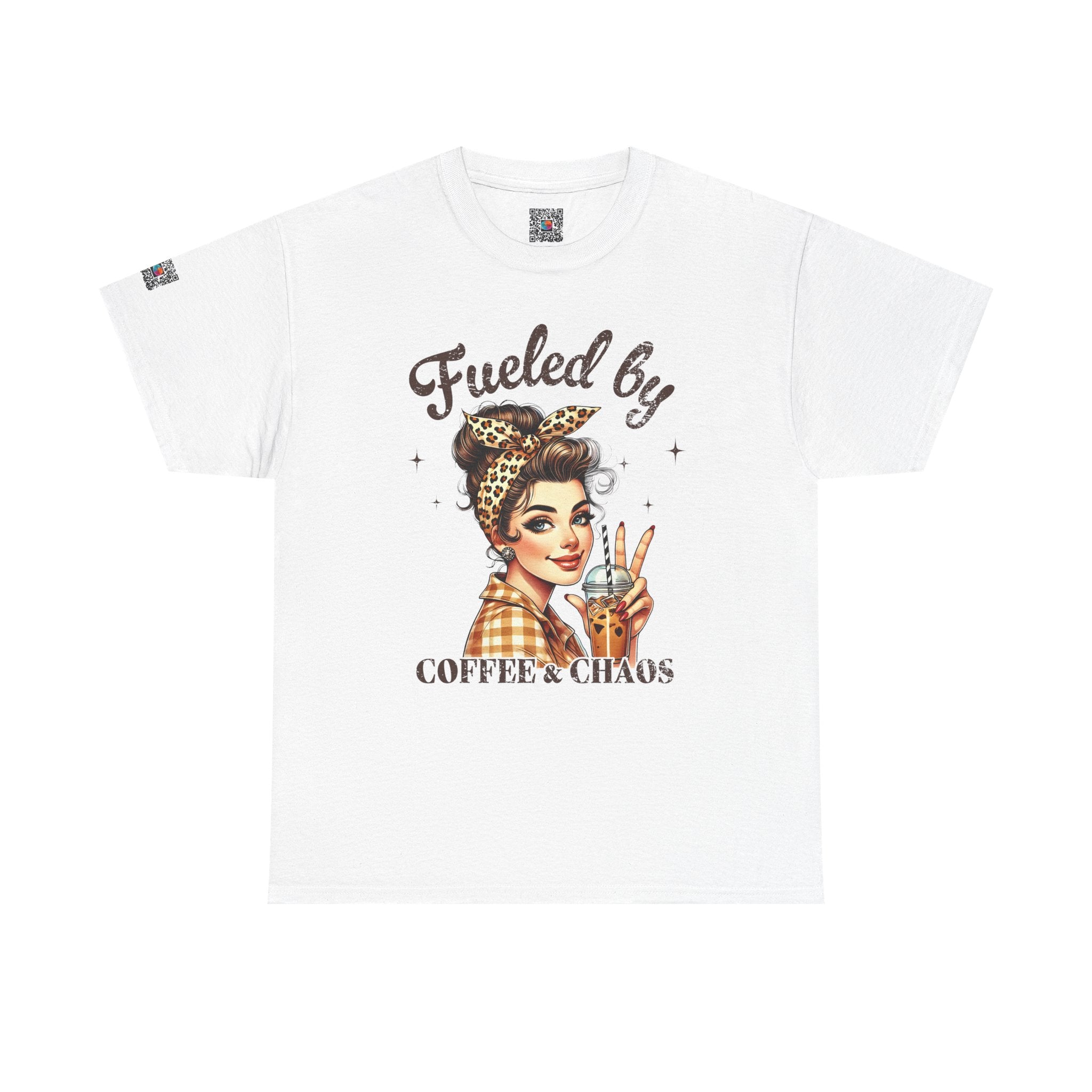 Fueled by Coffee & Chaos Graphic Tee – Funny Mom Life Shirt, Trendy Retro Woman Design | Cr8tive Designs