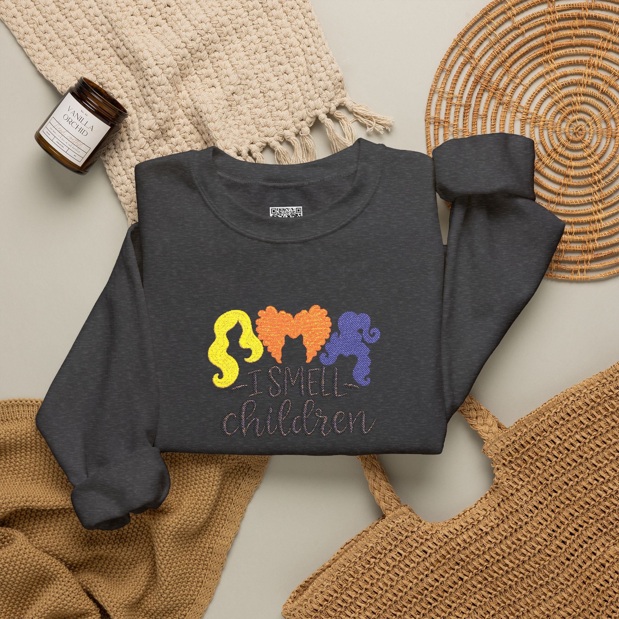 Embroidered I Smell Children Sweatshirt | Sanderson Sisters Hair Crewneck | Cr8tive Designs